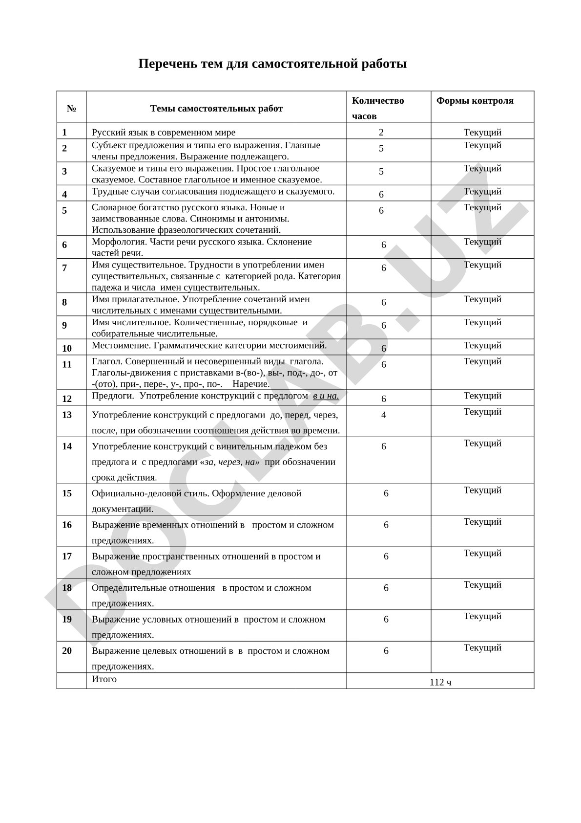 Русский язык в современном мире и грамматические темы