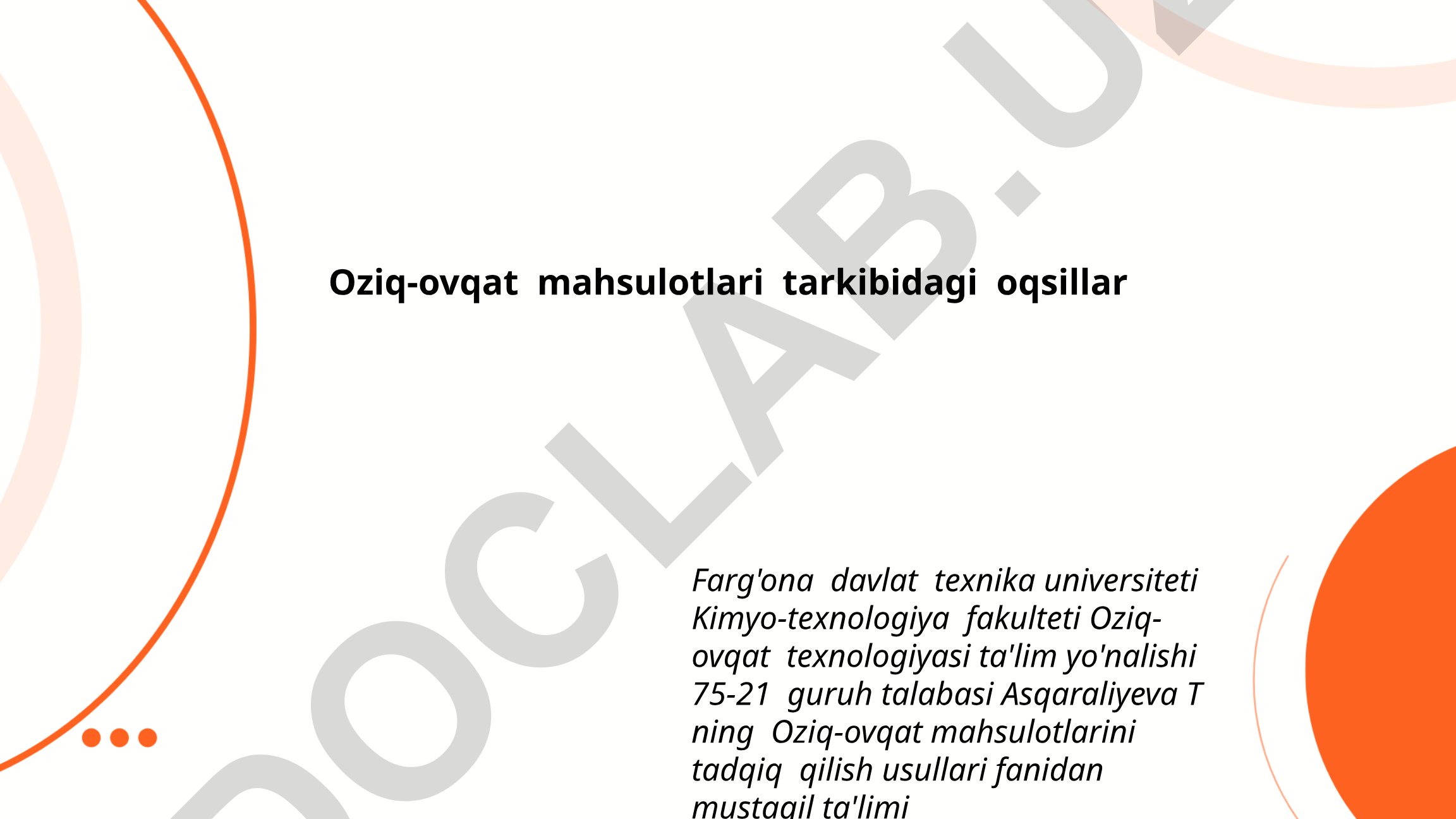 Oziq-ovqat mahsulotlari tarkibidagi oqsillar