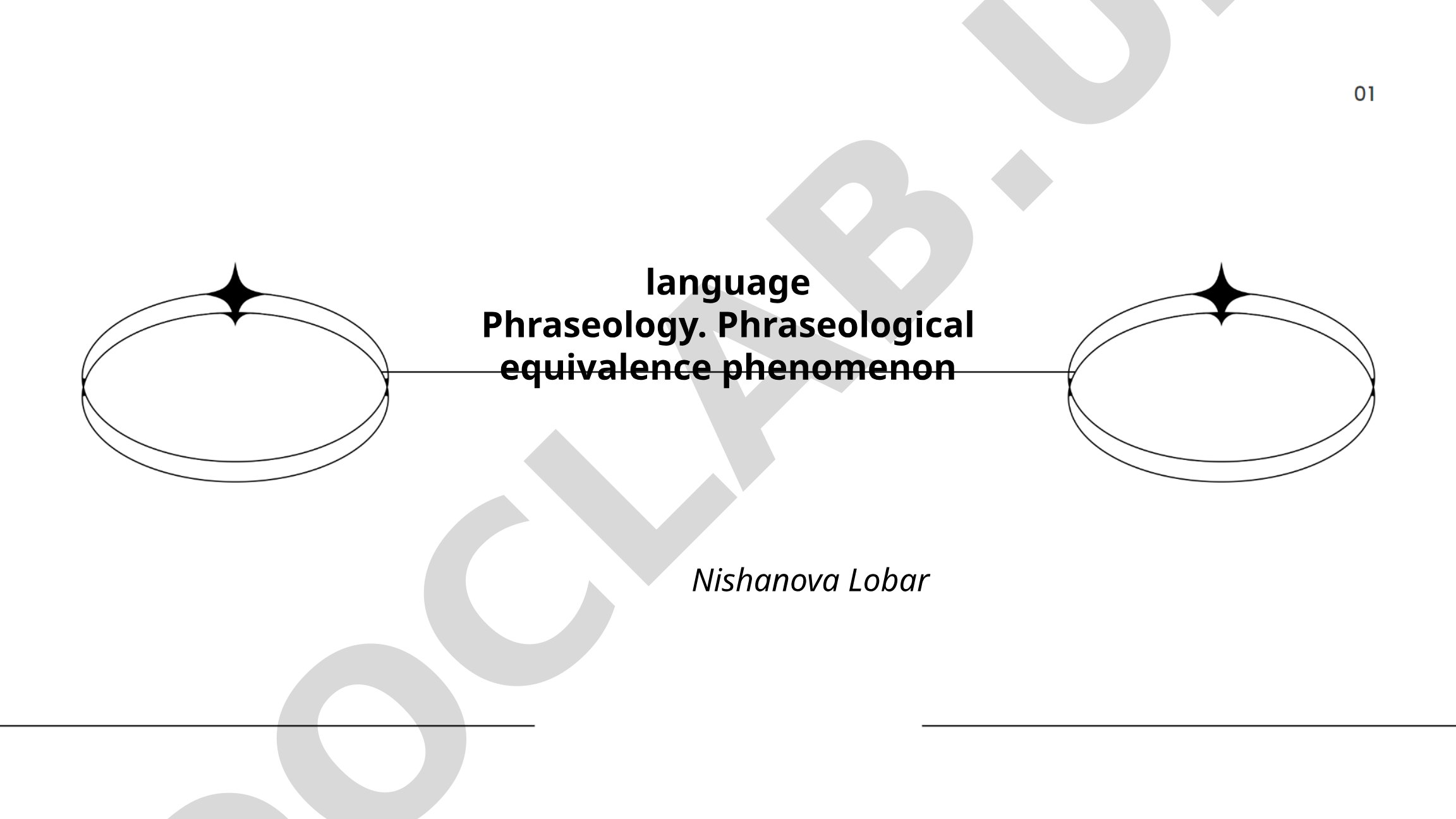Phraseology and Phraseological Equivalence Phenomenon