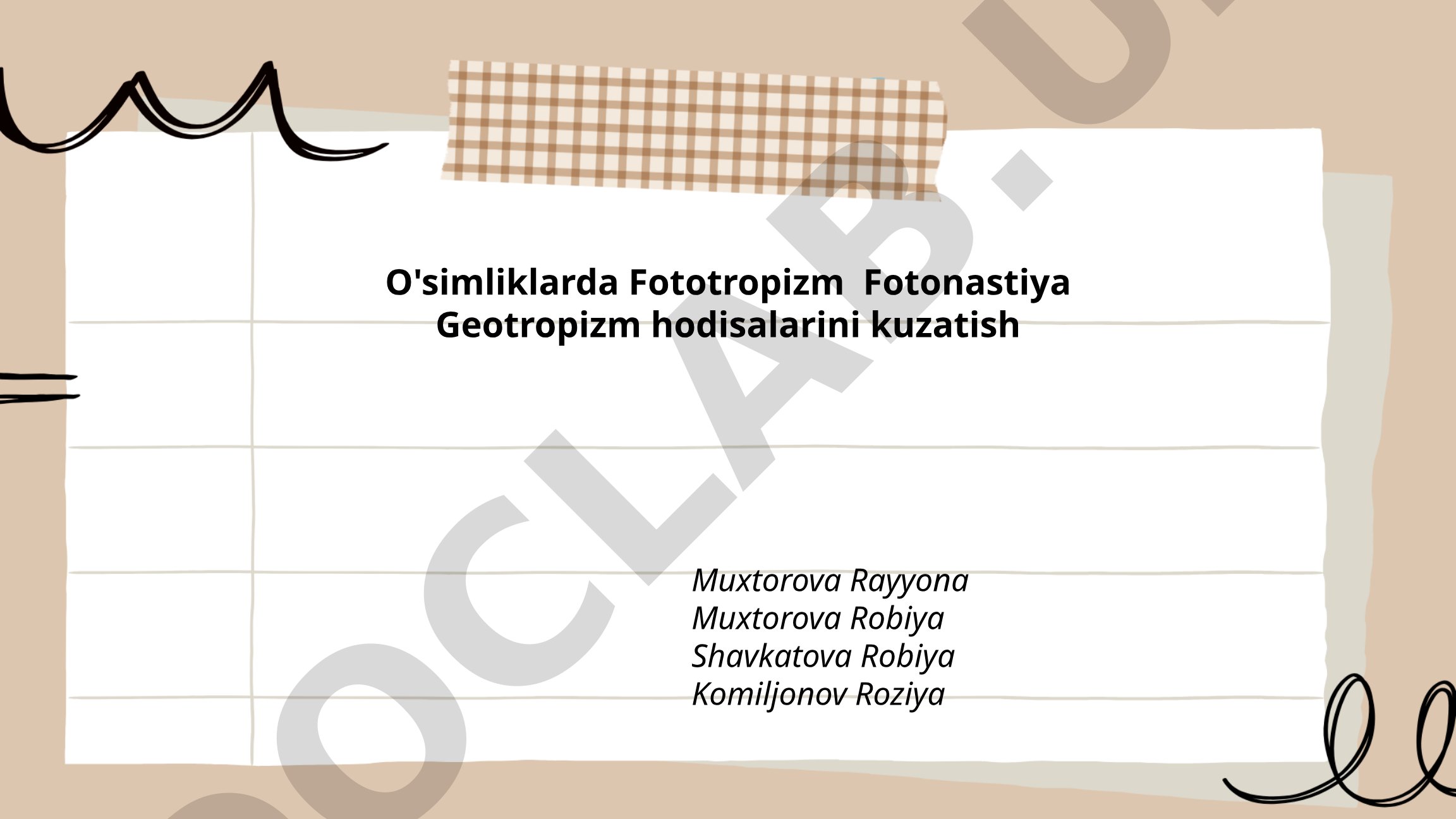 O'simliklarda Fototropizm Fotonastiya Geotropizm hodisalarini kuzatish