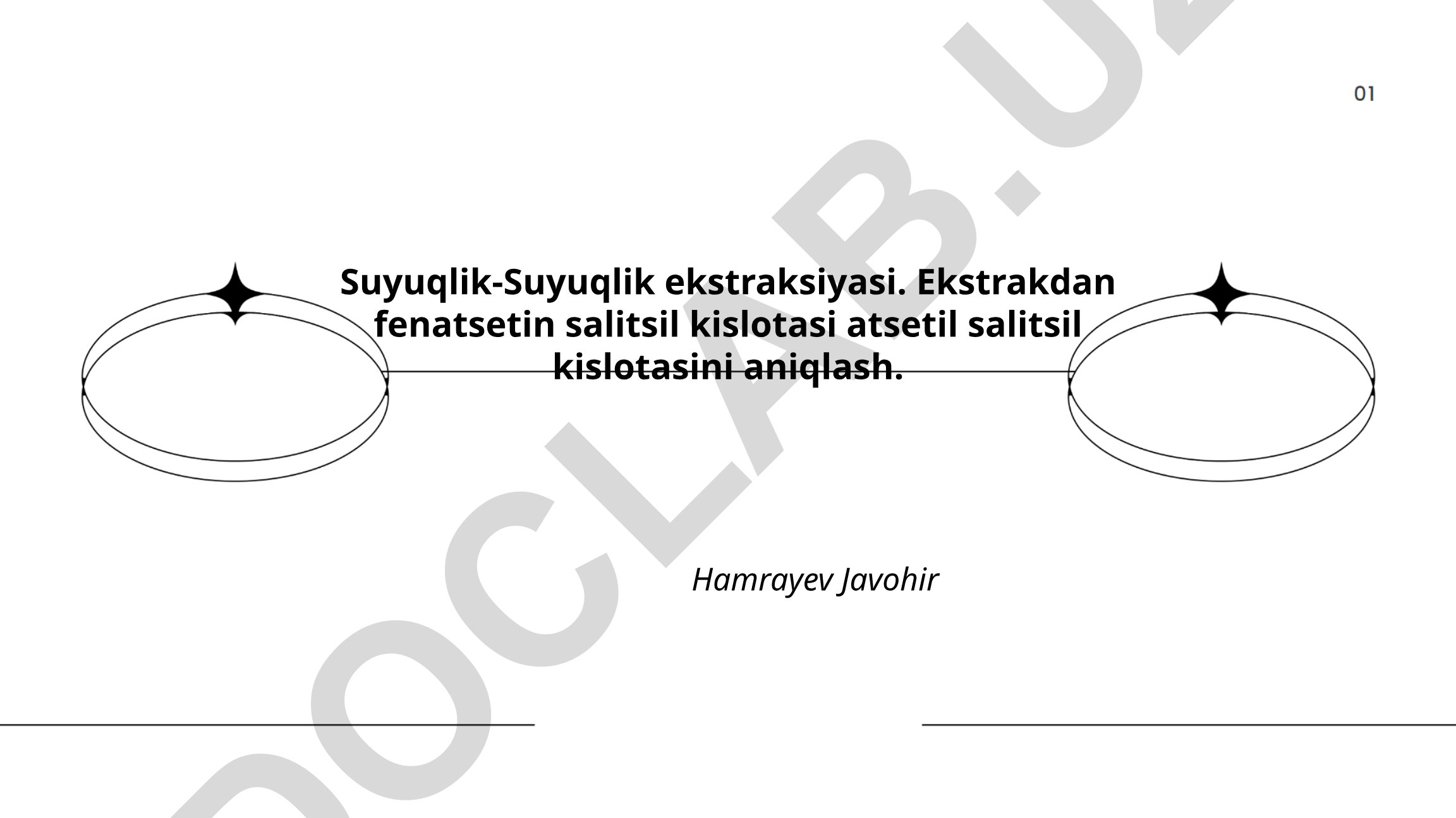 Suyuqlik-suyuqlik ekstraksiyasi va fenatsetin salitsil kislotasini aniqlash