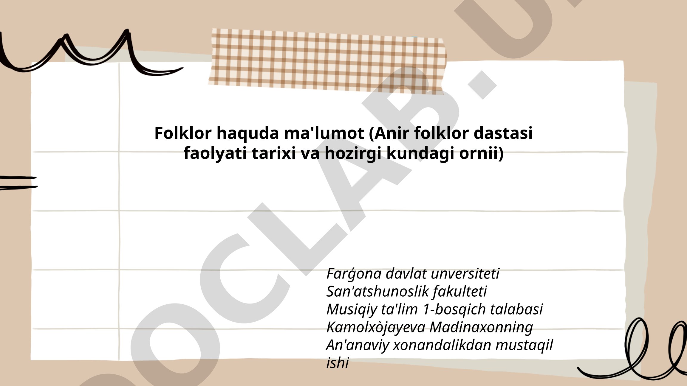 Anir folklor dastasi faoliyati tarixi va hozirgi kundagi o'rni