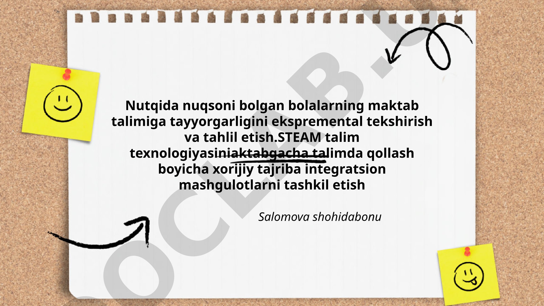 Nutqida nuqsoni bo'lgan bolalarning maktab ta'limiga tayyorgarligi va STEAM texnologiyalari
