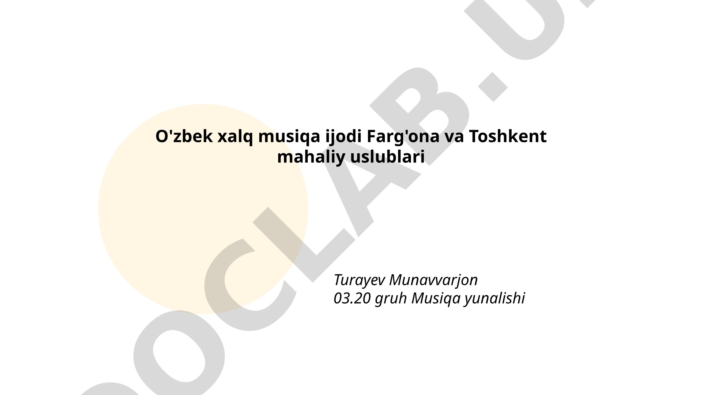 Farg'ona va Toshkent mahalliy uslublarining o'ziga xosligi