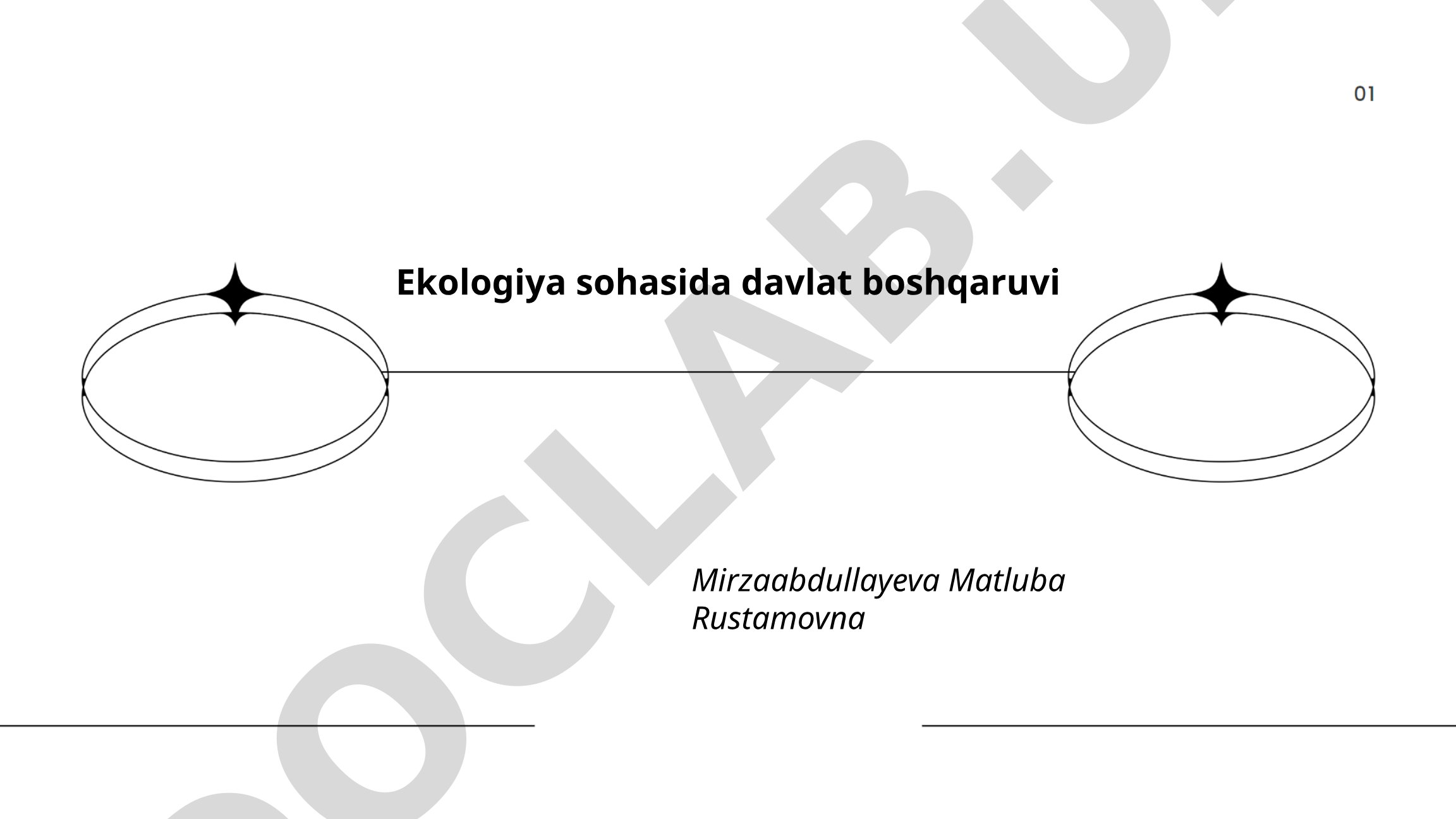 Ekologiya sohasida davlat boshqaruvi