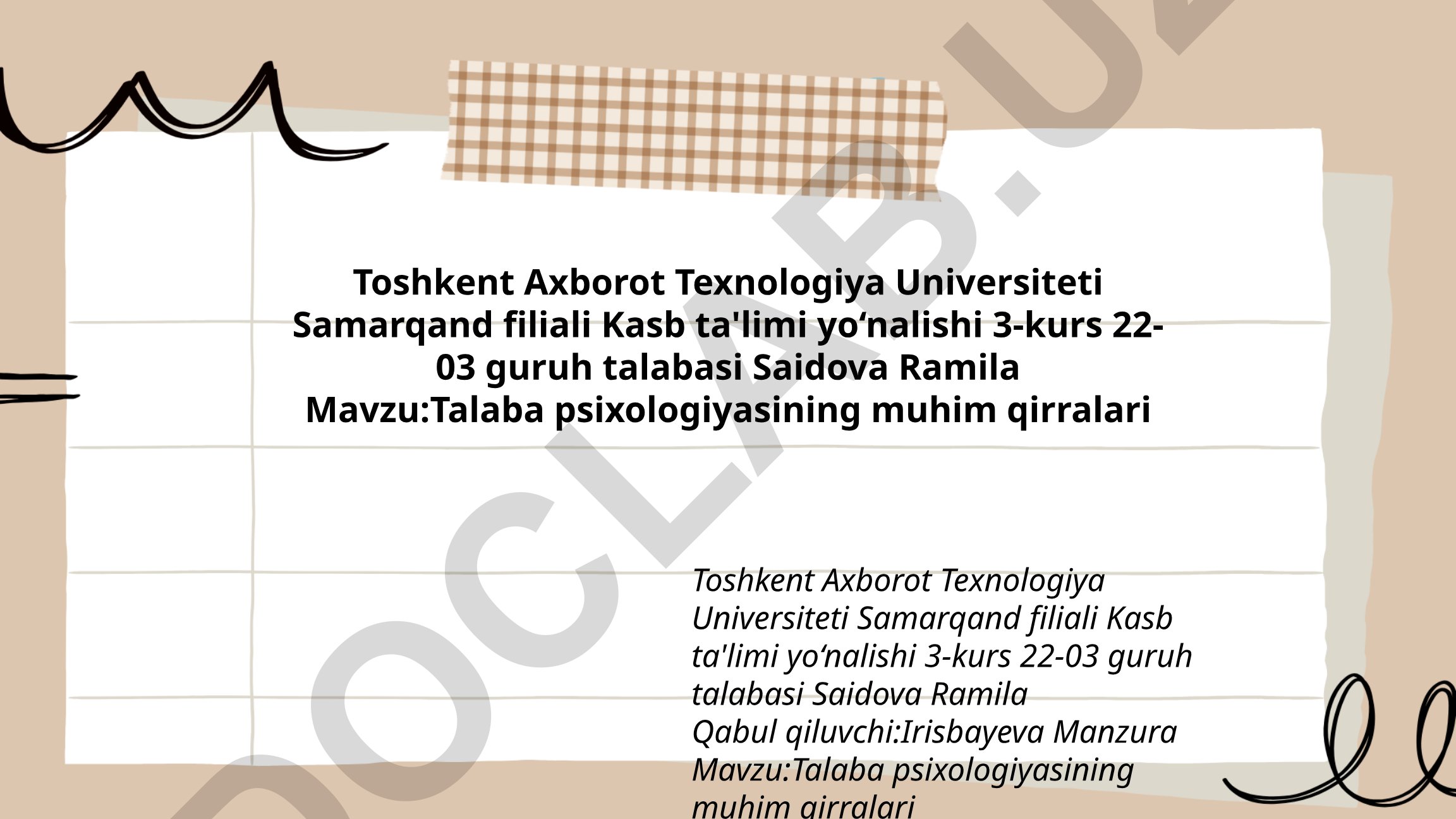 Talaba psixologiyasining muhim qirralari