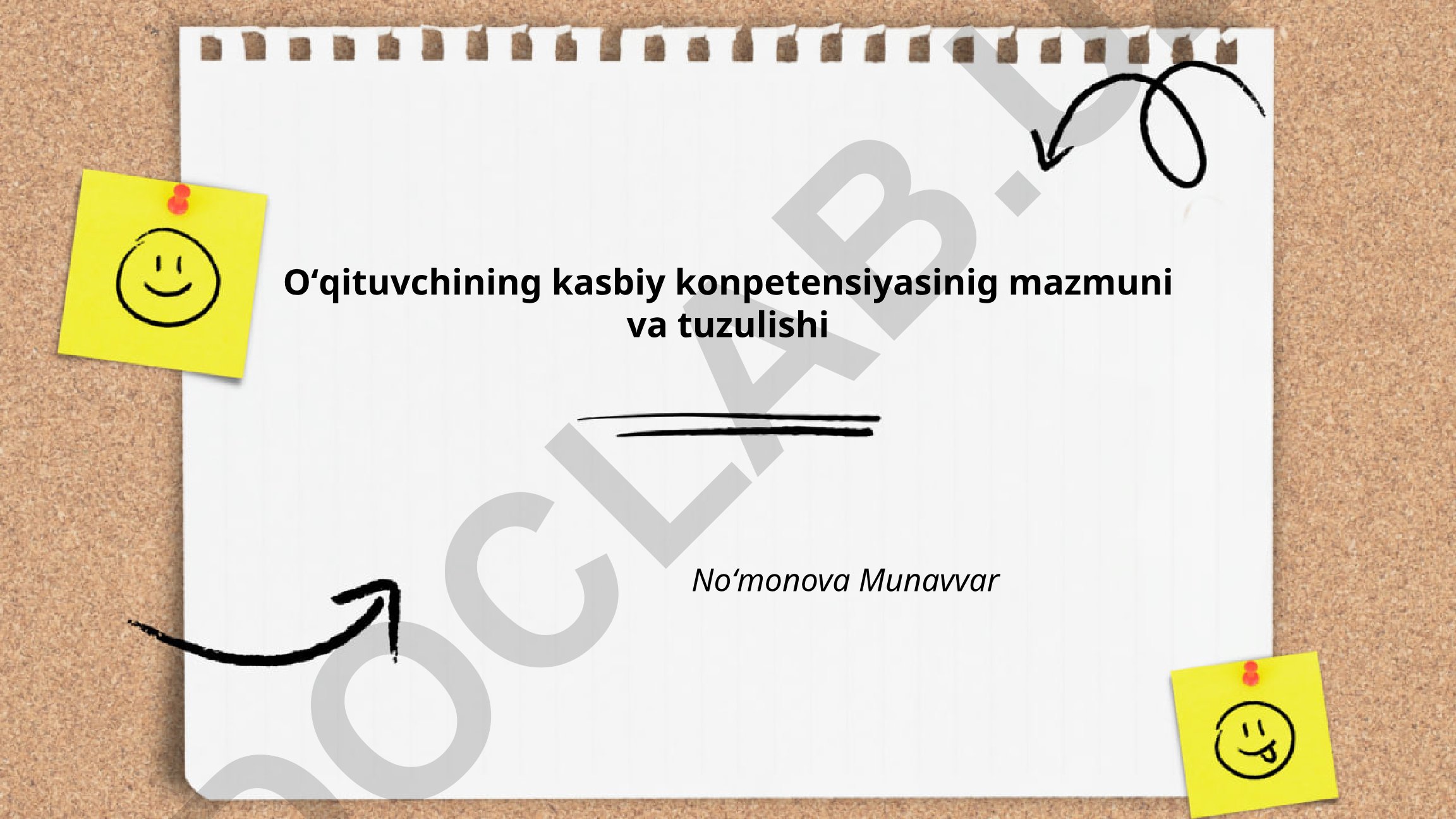 O'qituvchining kasbiy kompetensiyasining mazmuni va tuzulishi
