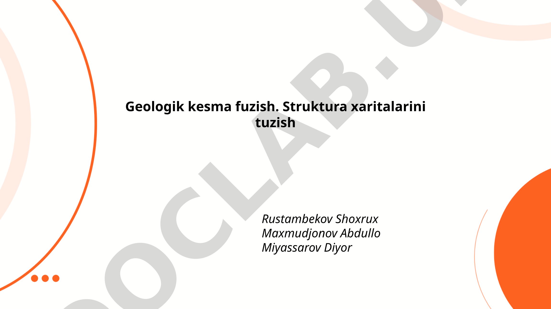 Geologik kesma va struktura xaritalarini tuzish