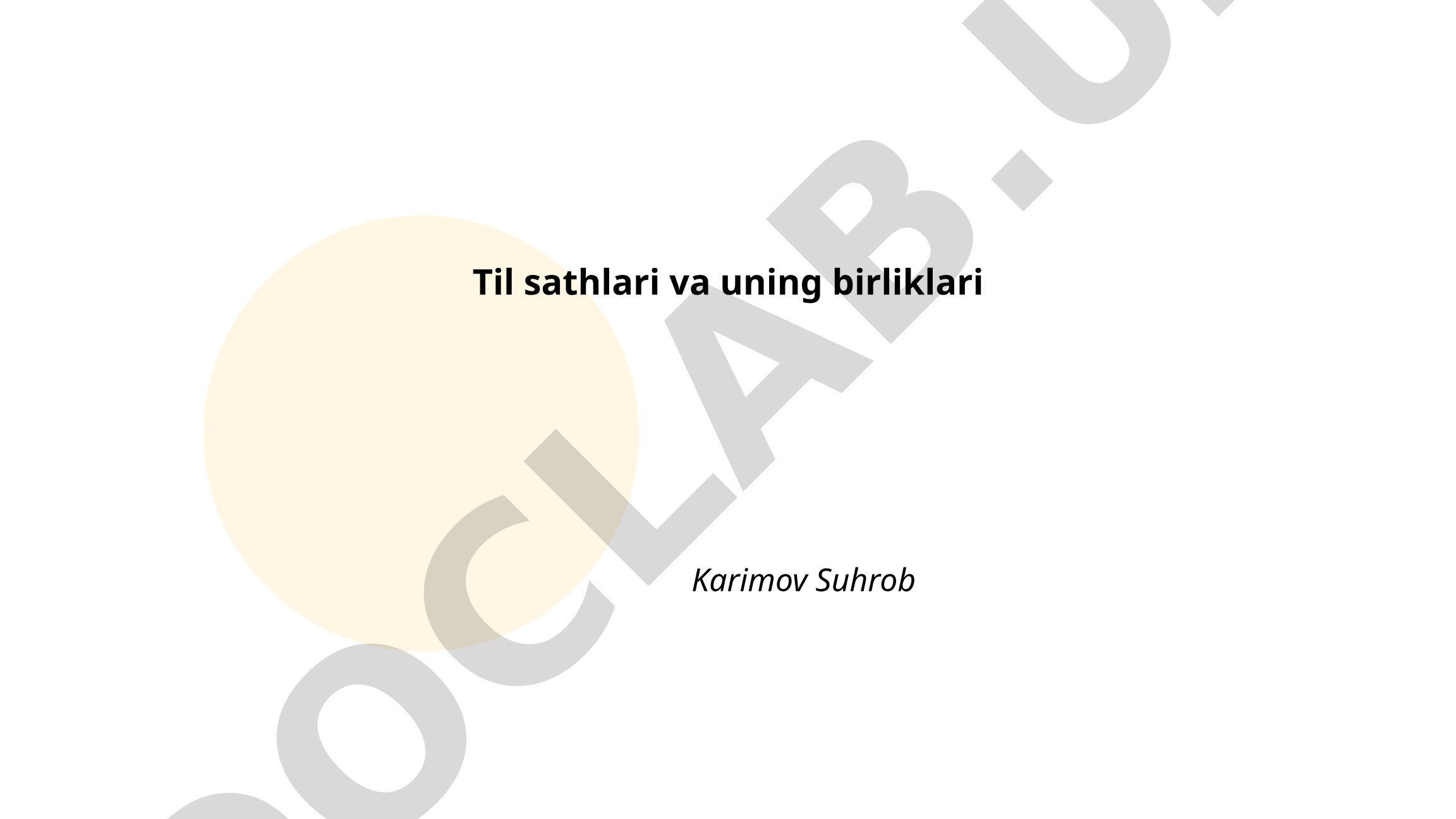 Til sathlari va uning birliklari