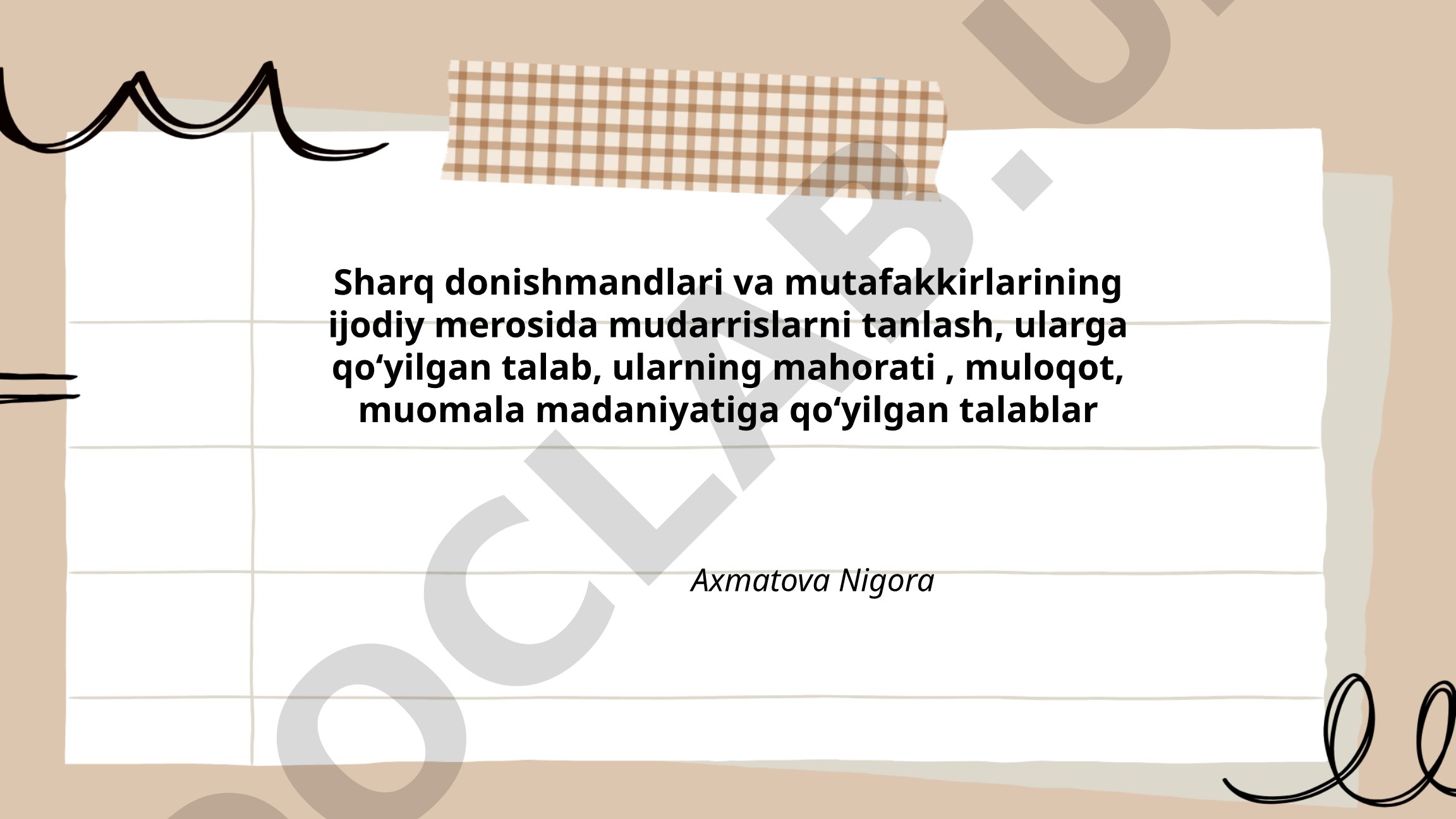 Sharq donishmandlari va mutafakkirlarining ijodiy merosida mudarrislarni tanlash, ularga qo'yilgan talablar