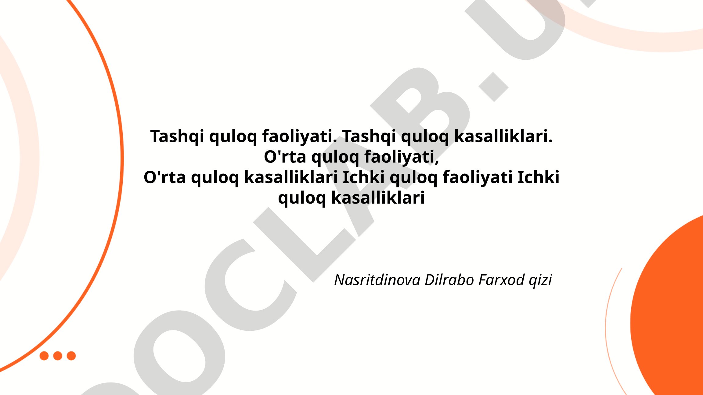 Tashqi, o'rta va ichki quloqning anatomiyasi, funksiyalari va kasalliklari