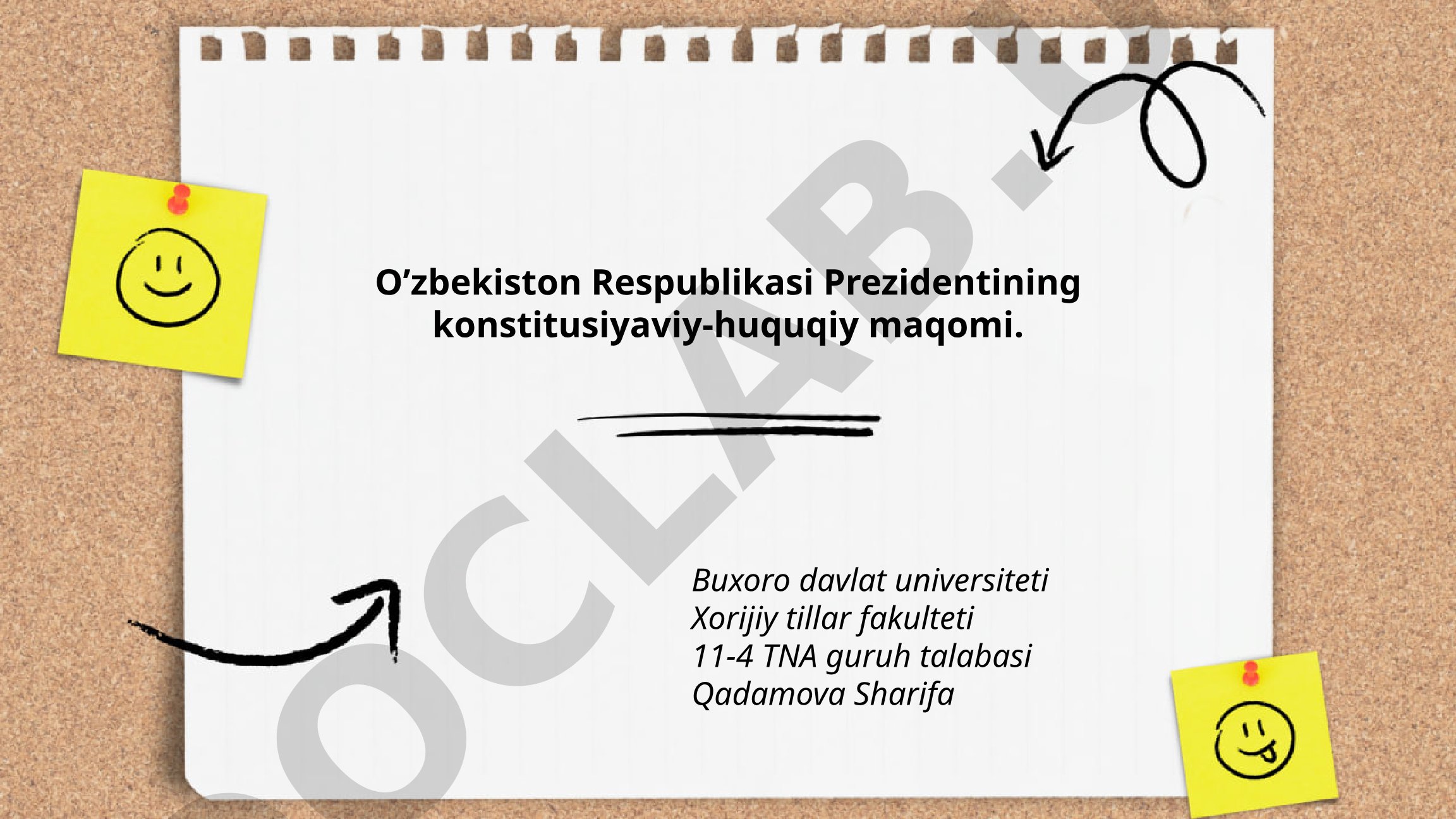 O'zbekiston Respublikasi Prezidentining konstitusiyaviy-huquqiy maqomi