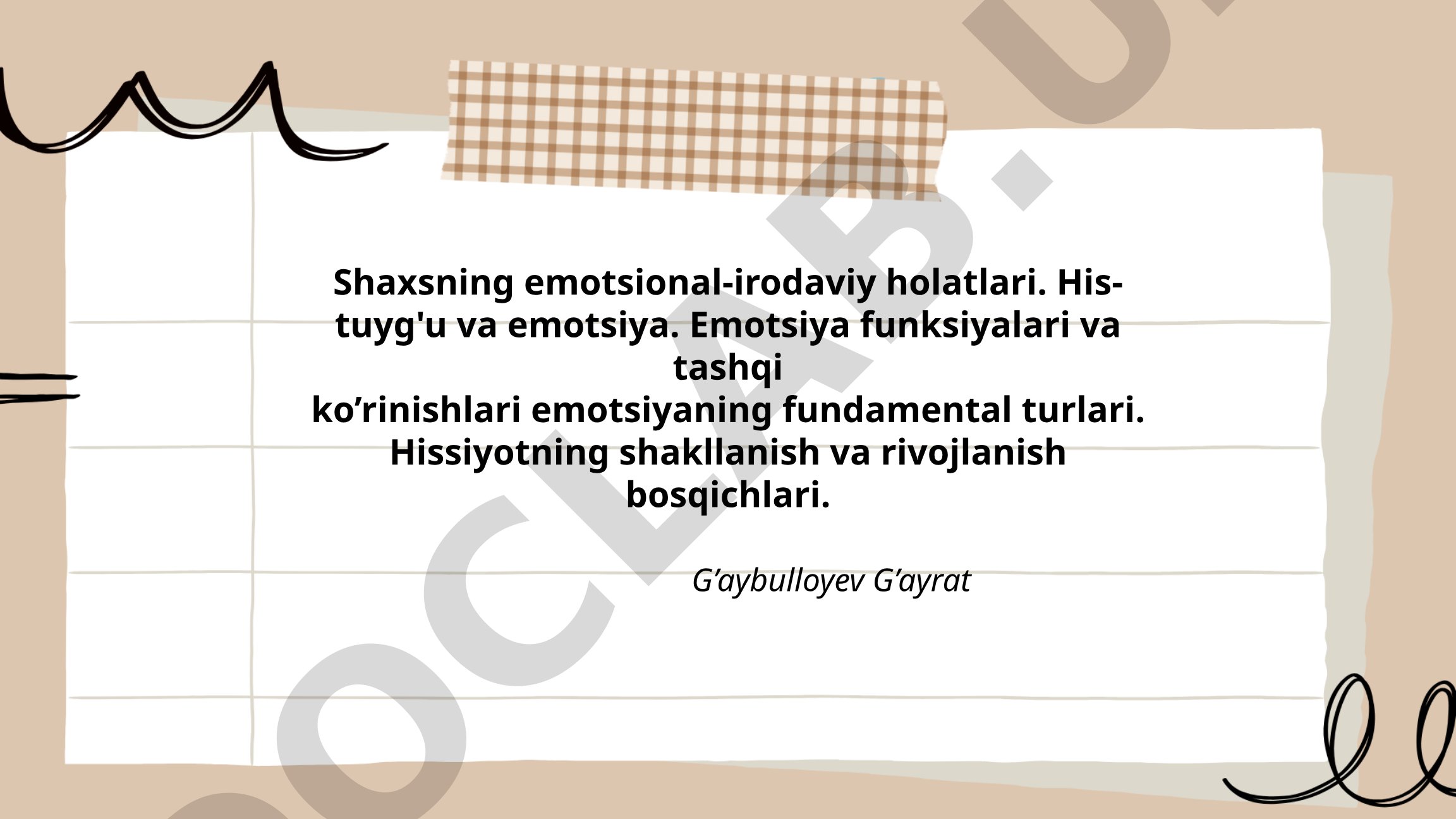 Shaxsning emotsional-irodaviy holatlari