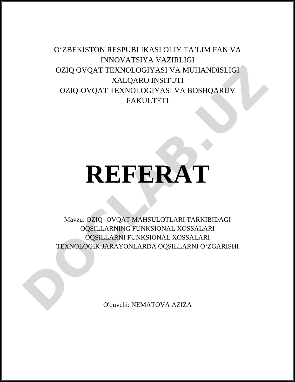 Oziq-ovqat mahsulotlari tarkibidagi oqsillarning funksional xossalari