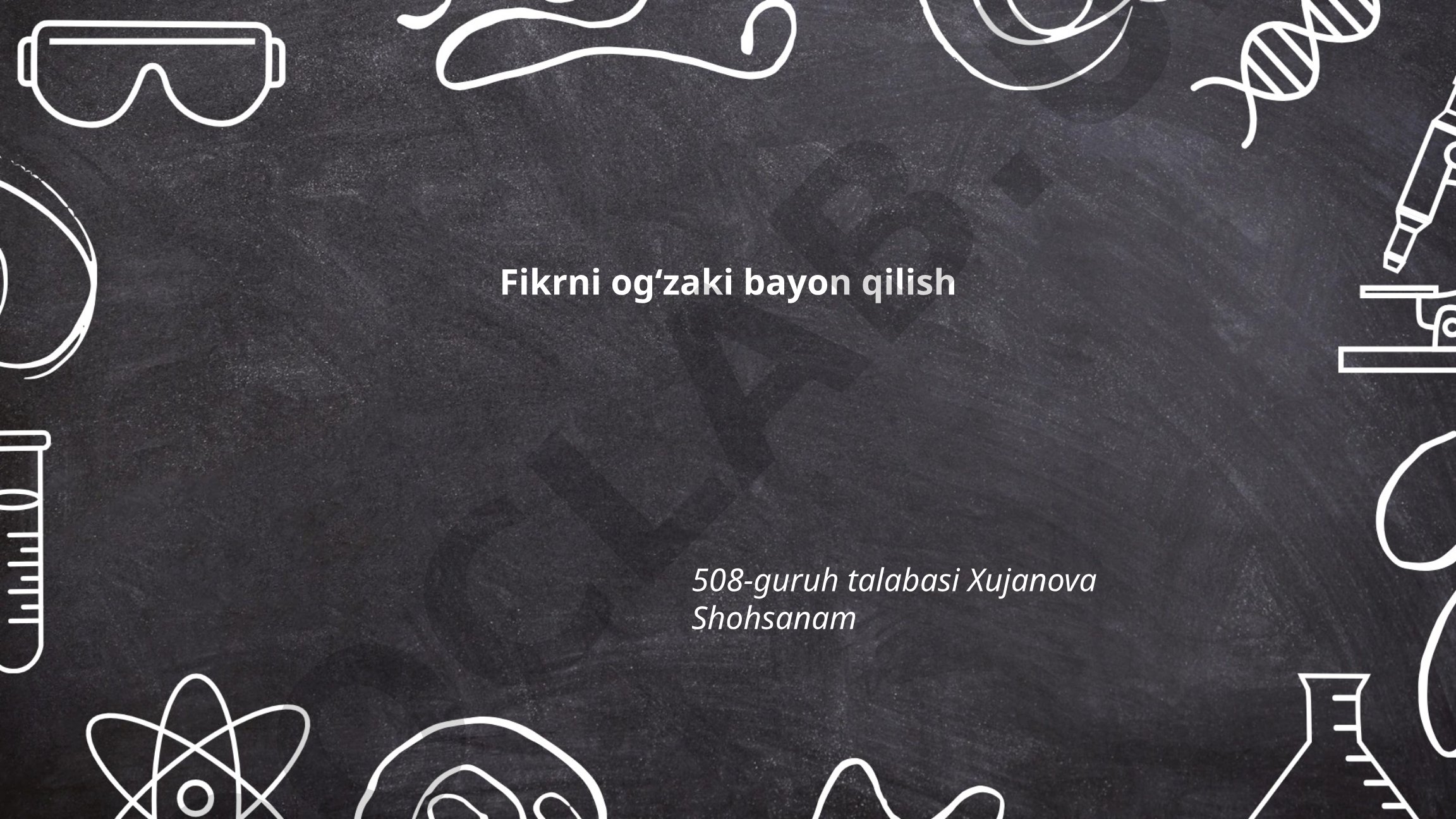 Fikrni og'zaki bayon qilish