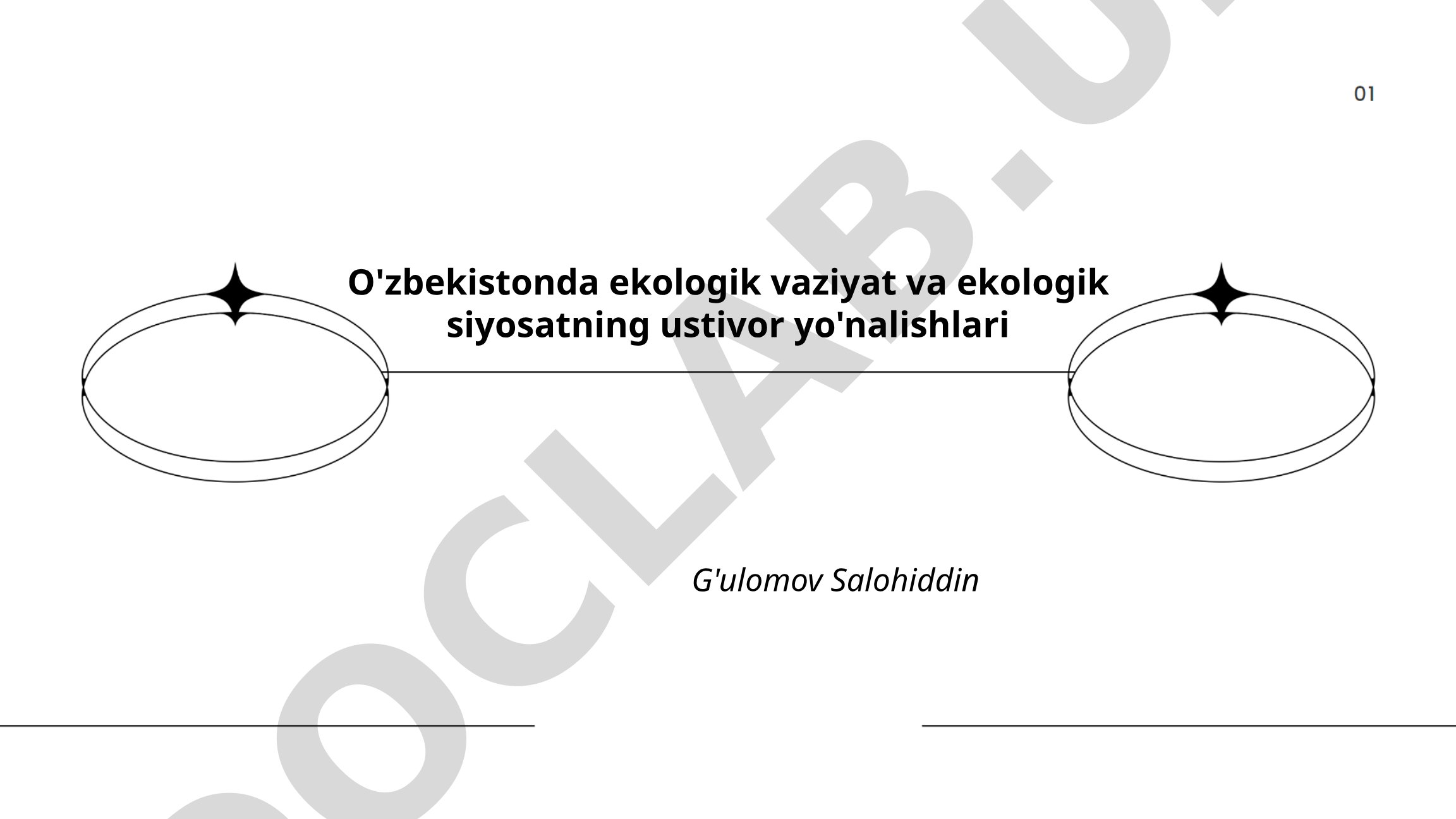 O'zbekistonda ekologik vaziyat va ekologik siyosatning ustivor yo'nalishlari