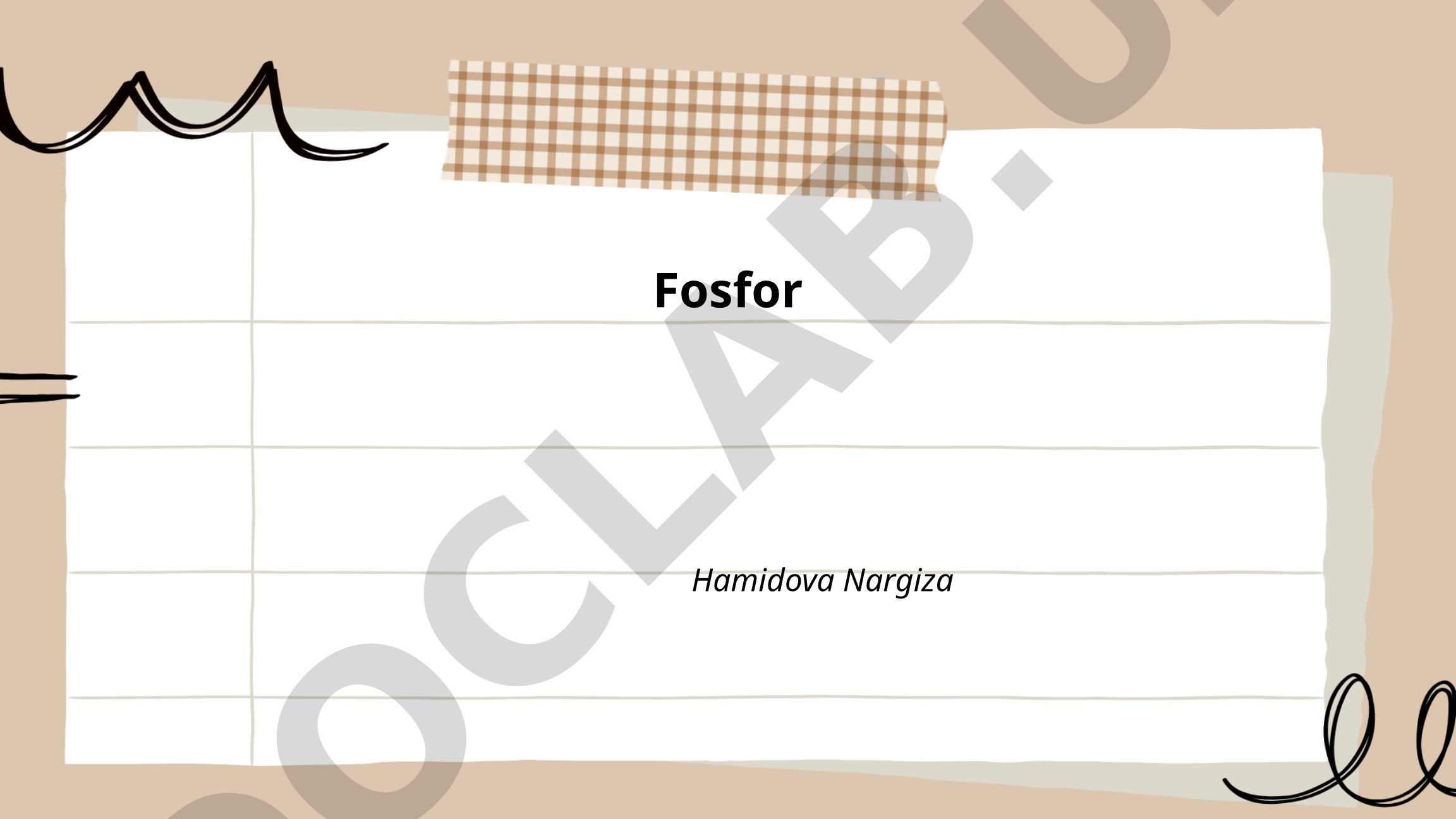 Fosforning kimyoviy xususiyatlari, biologik ahamiyati va sanoatdagi qo'llanilishi
