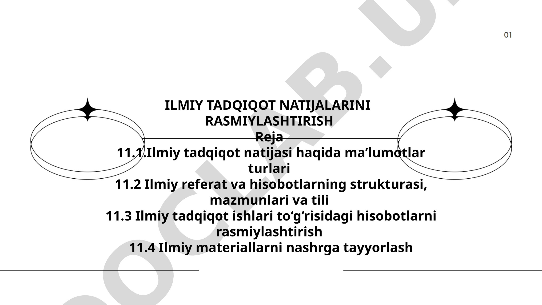Ilmiy tadqiqot natijalarini rasmiylashtirish