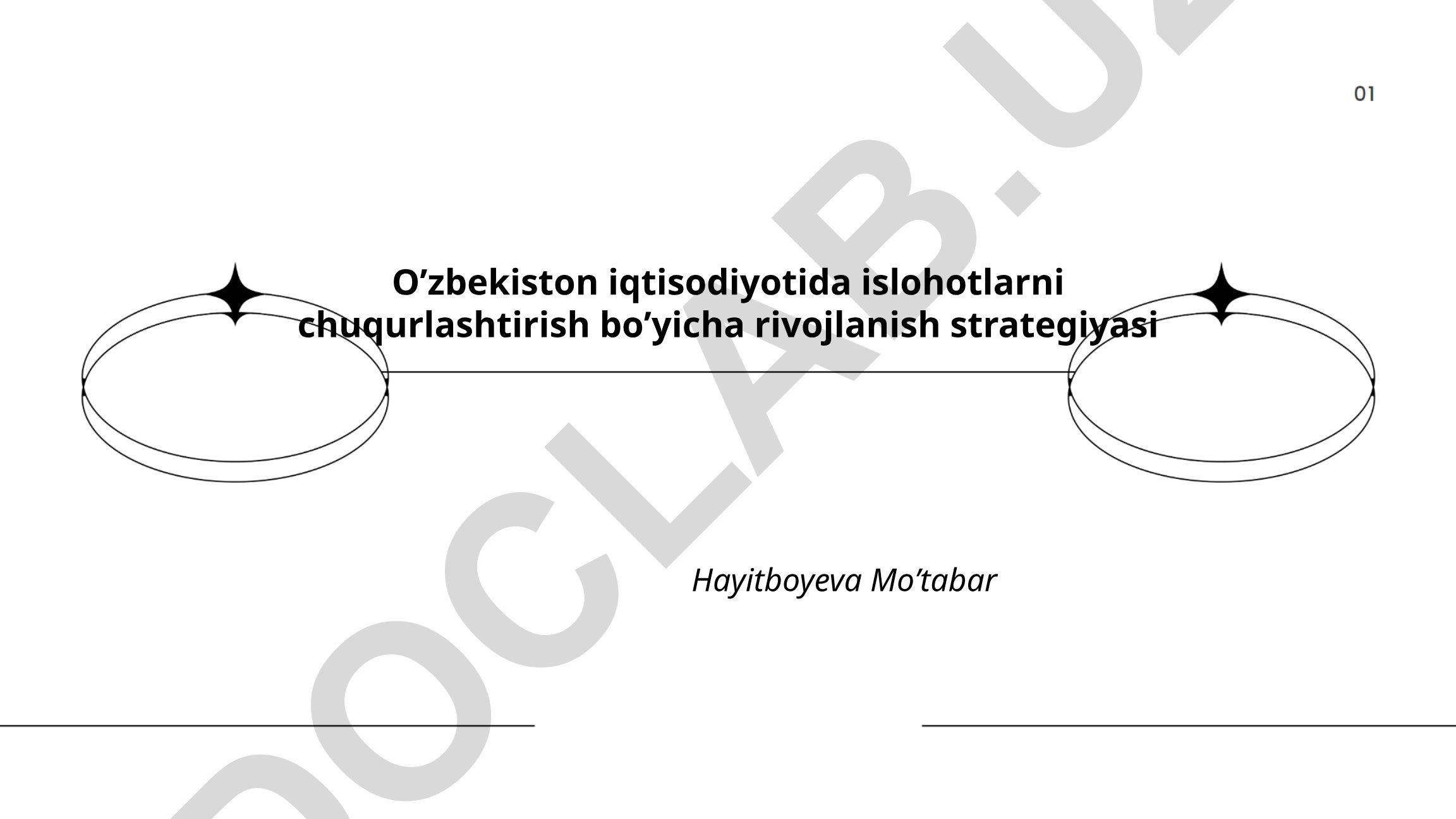 O'zbekiston iqtisodiyotida islohotlarni chuqurlashtirish bo'yicha rivojlanish strategiyasi