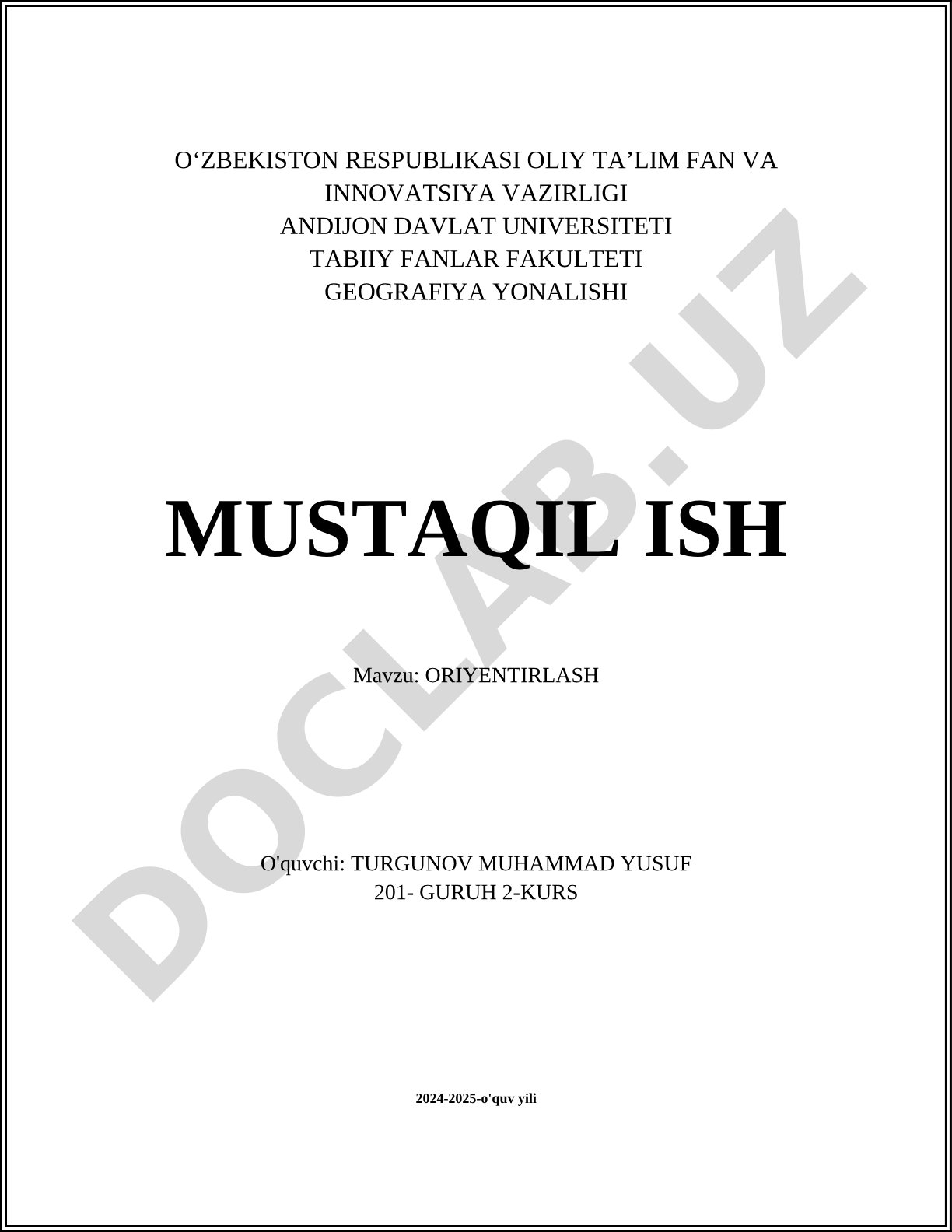 Oriyentirlash