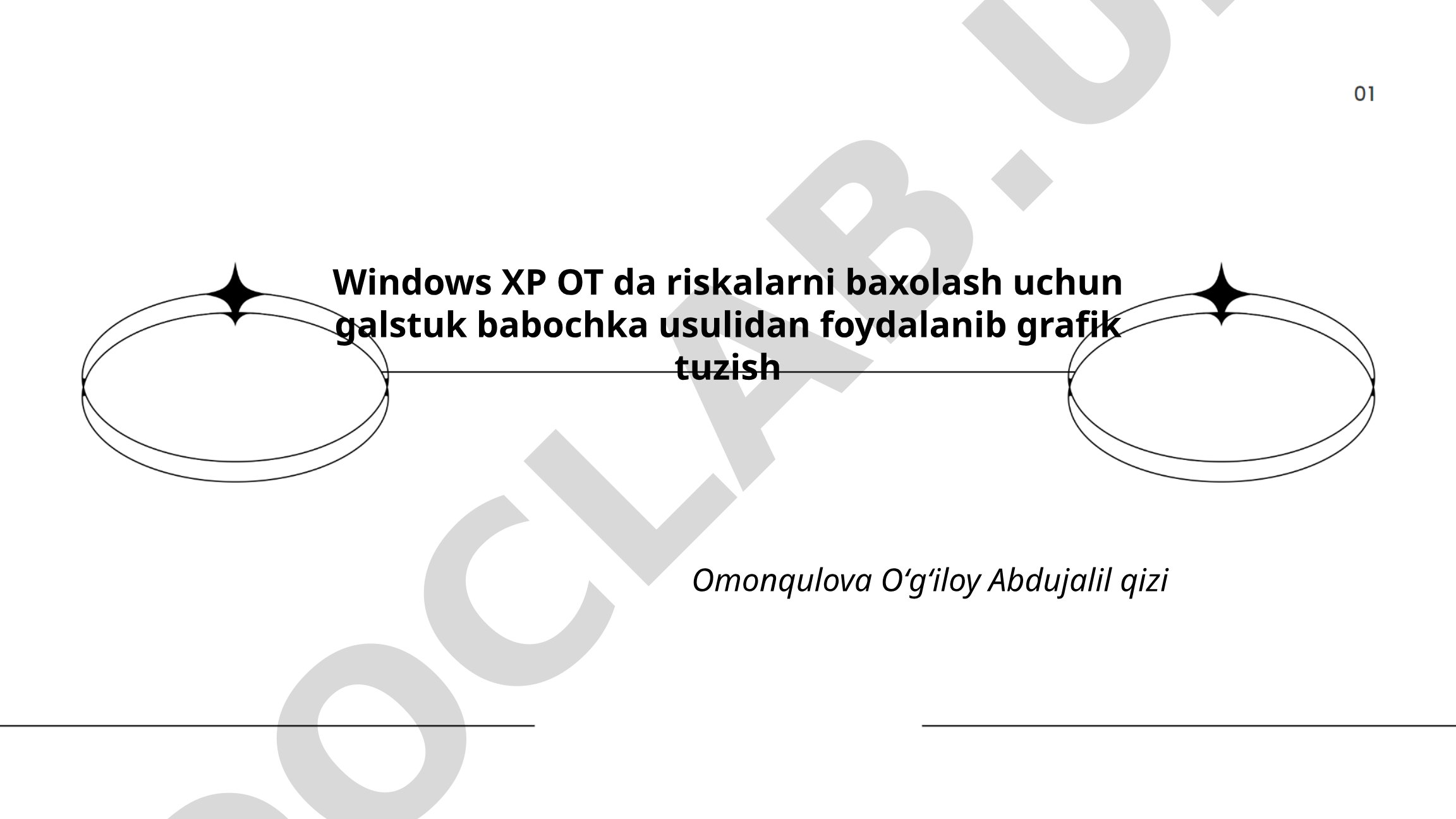 Windows XP operatsion tizimida risklarni baholash va galstuk-babochka usuli