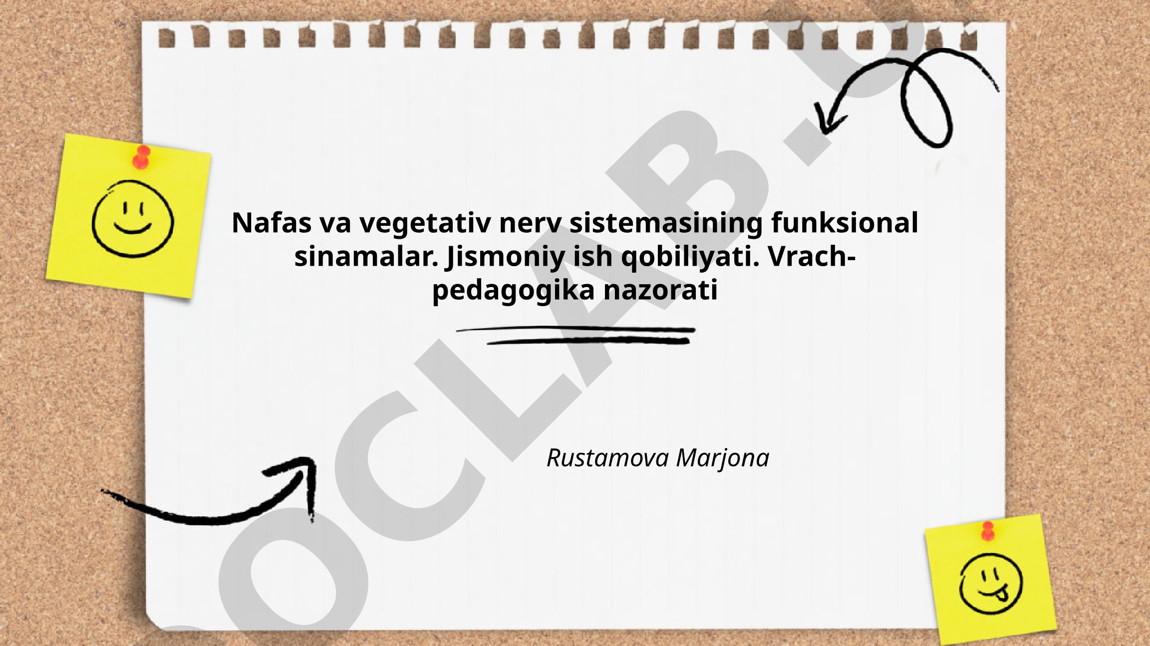 Nafas va vegetativ nerv sistemasining funksional sinamalar