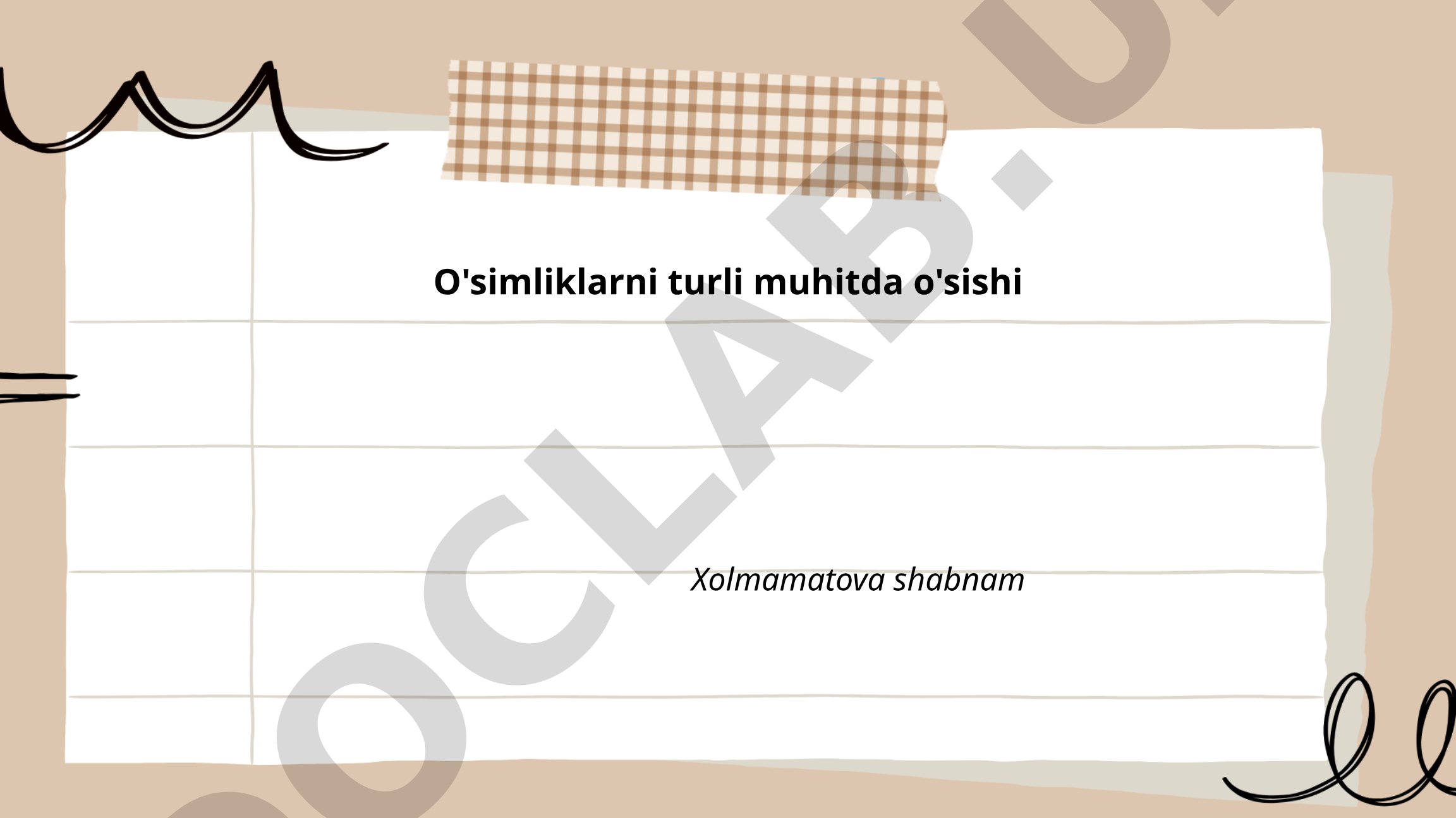O'simliklarni turli muhitda o'sishi