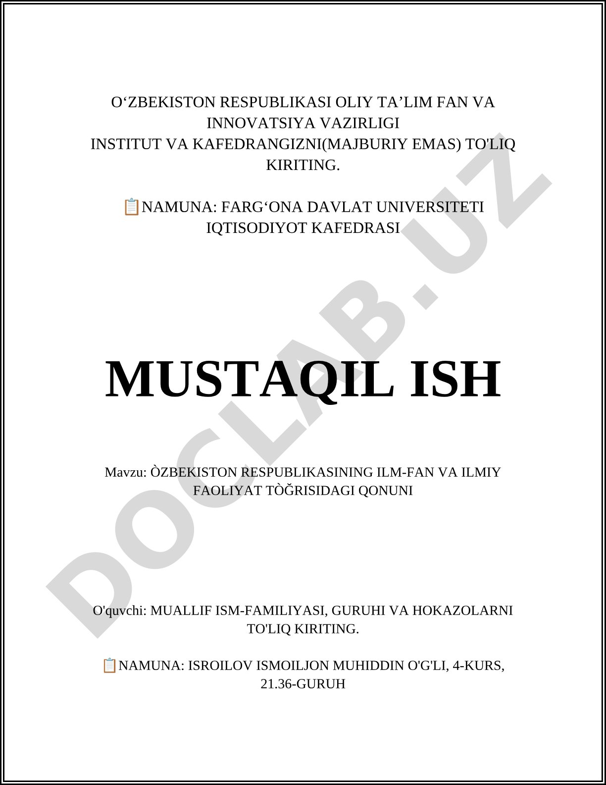 O'zbekiston Respublikasining ilm-fan va ilmiy faoliyat to'g'risidagi qonuni