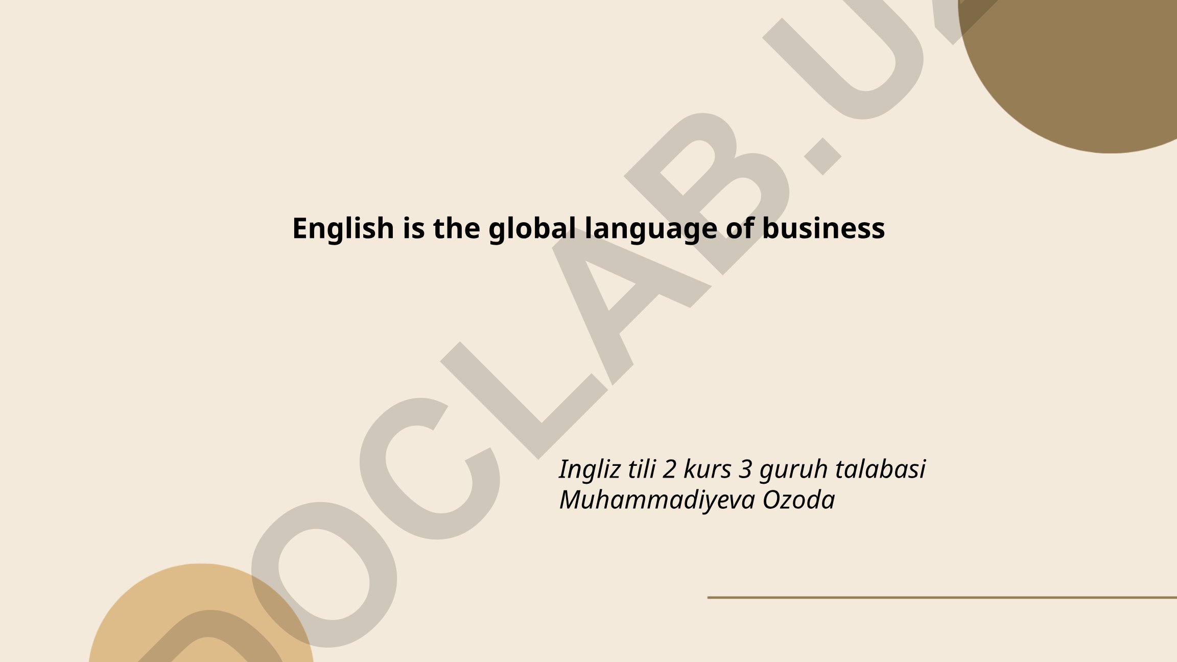 English as the Global Language of Business
