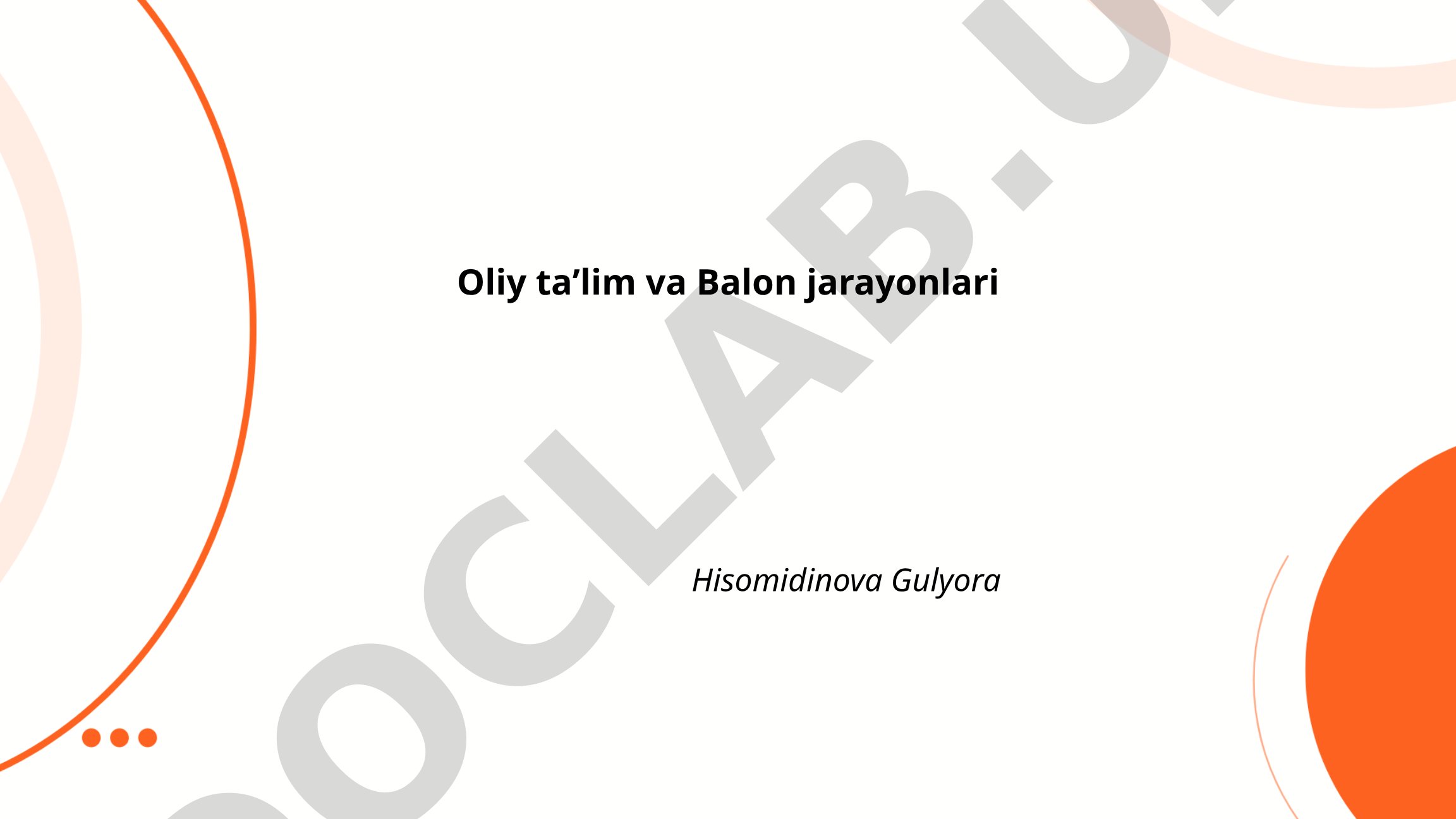 Oliy taʼlim va Bolon jarayonlari