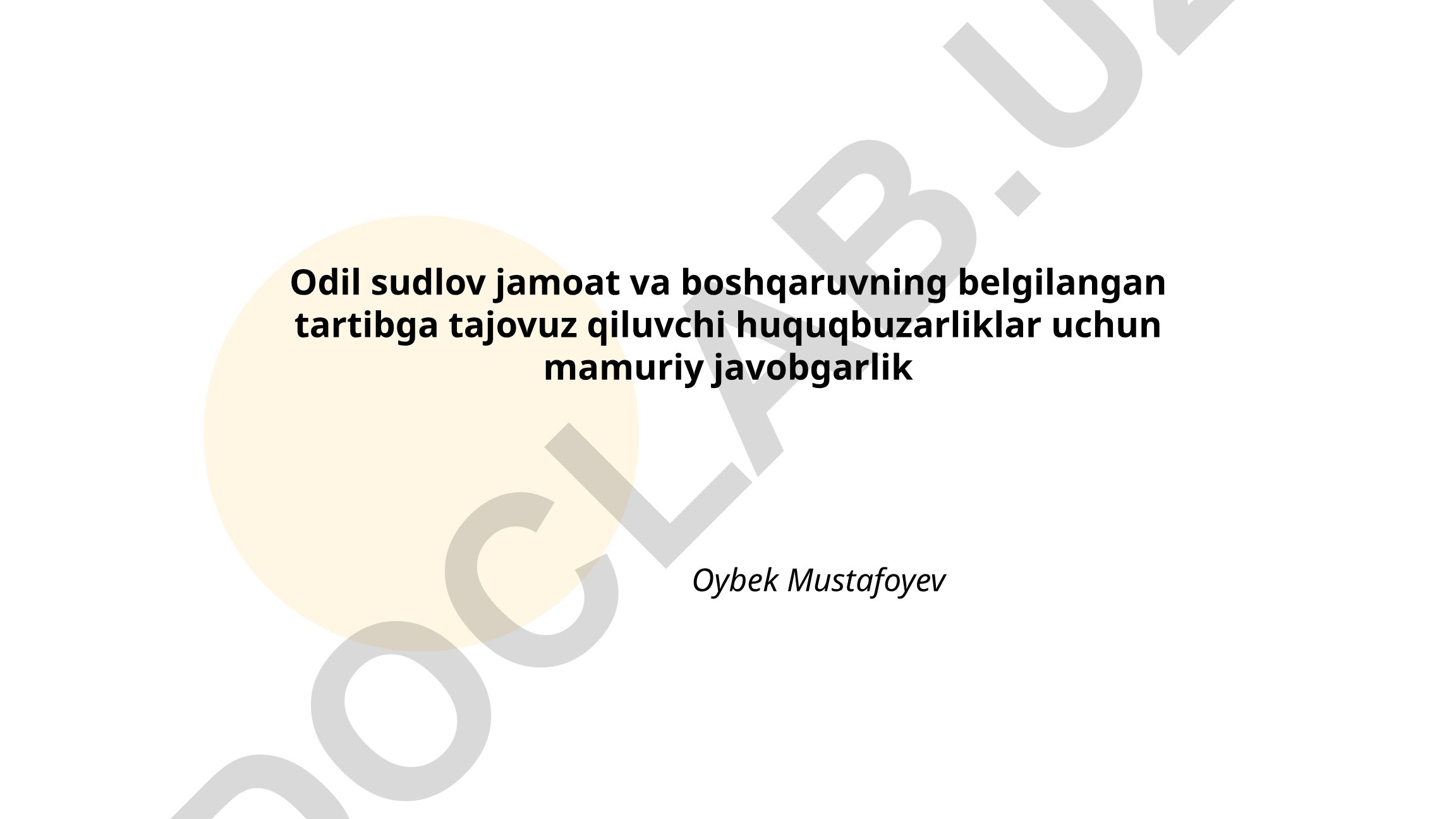 Odil sudlov va jamoat boshqaruvi tamoyillari
