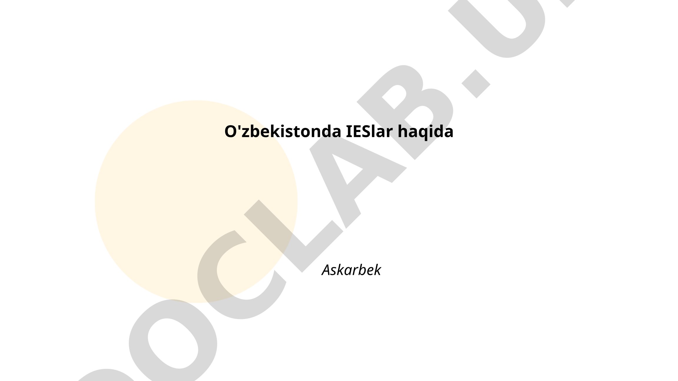 O'zbekistonda IESlar (Inklyuziv ta'lim) rivojlanishi