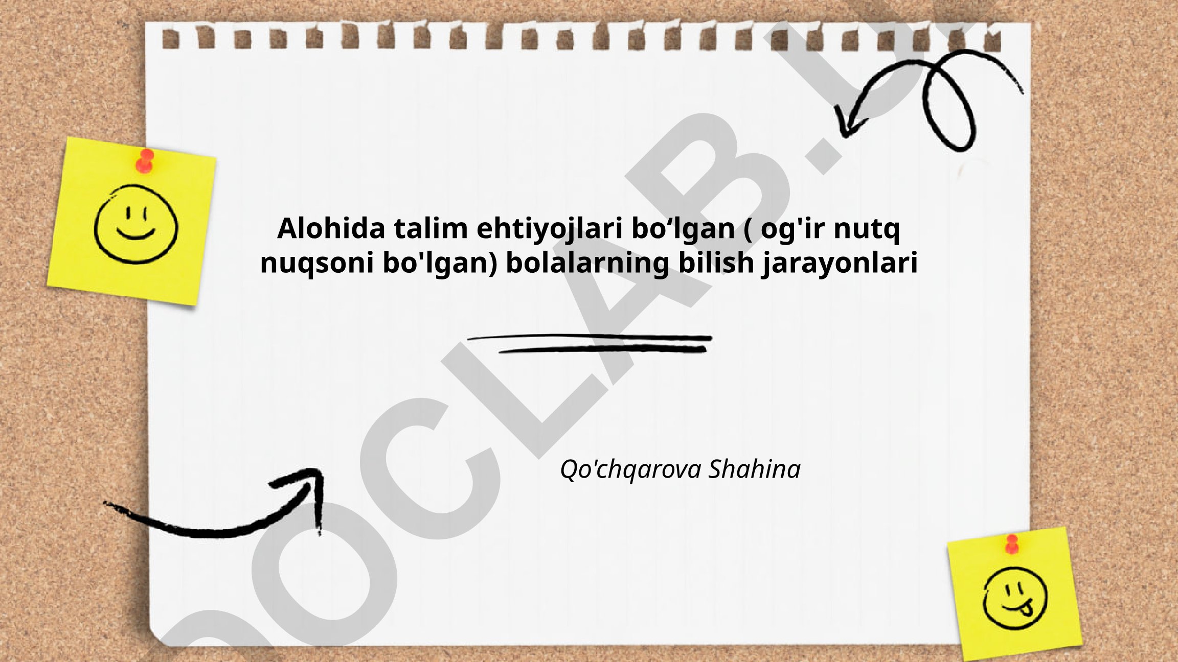 Og'ir nutq nuqsoni bo'lgan bolalarning bilish jarayonlari