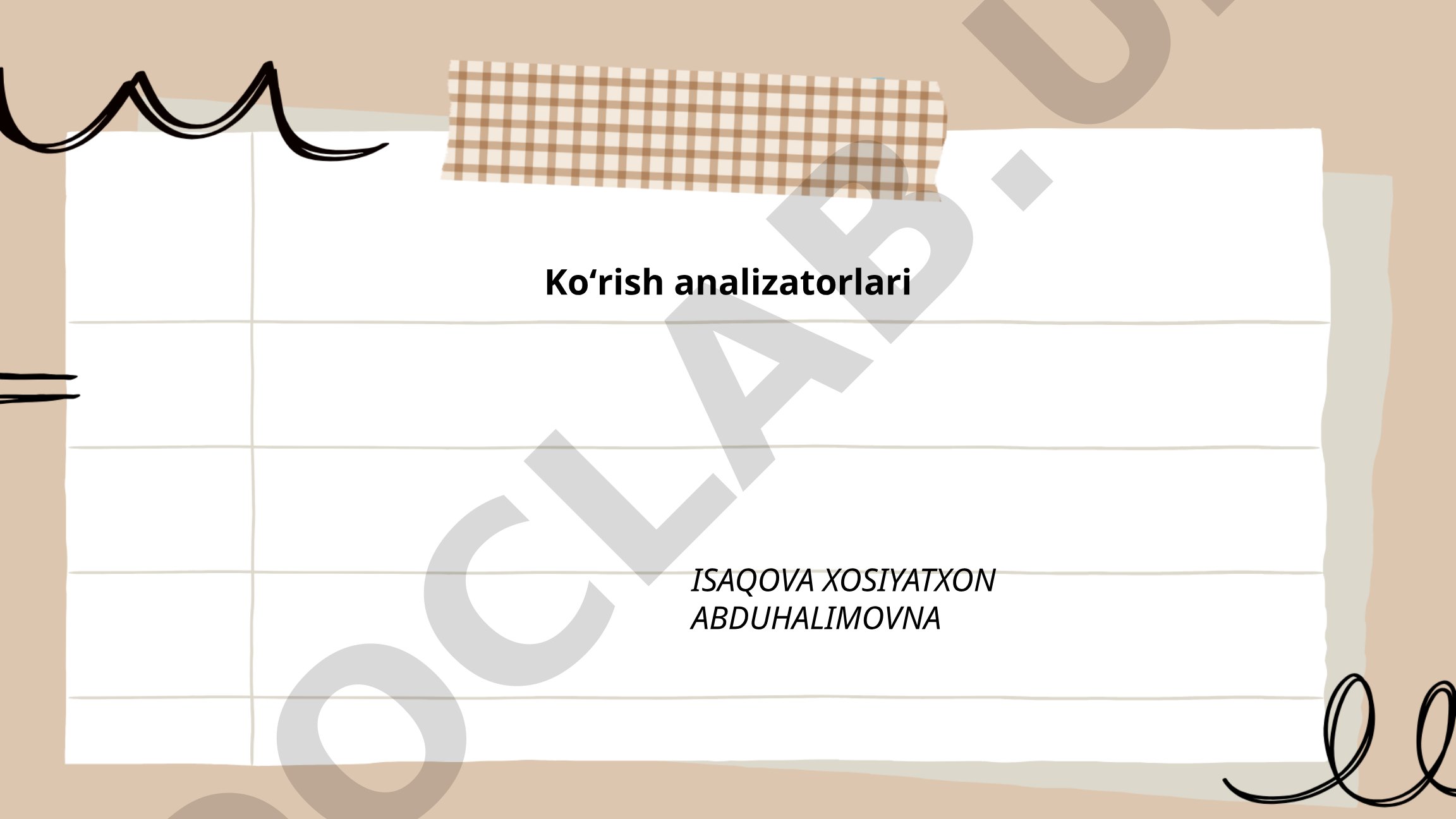 Ko'rish analizatorlari
