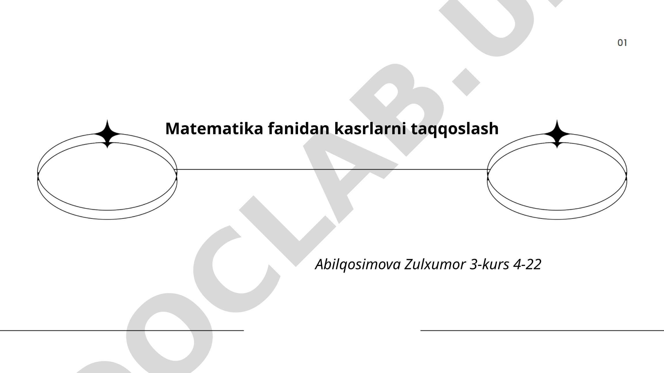 Matematika fanidan kasrlarni taqqoslash