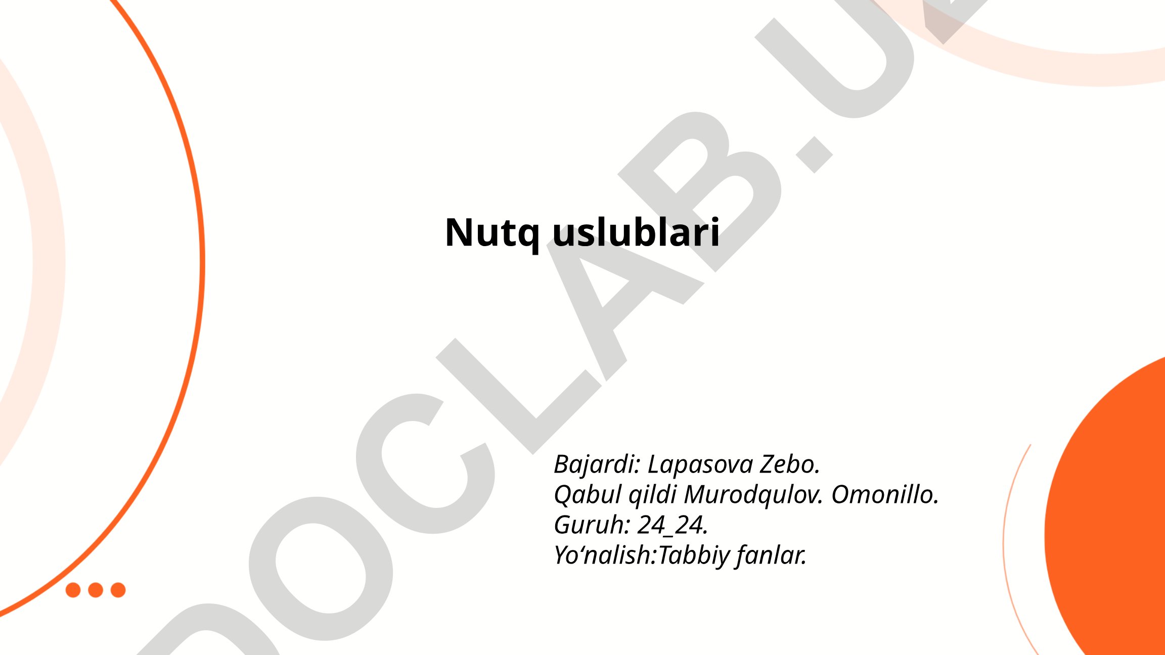 Nutq uslublari turlari va xususiyatlari