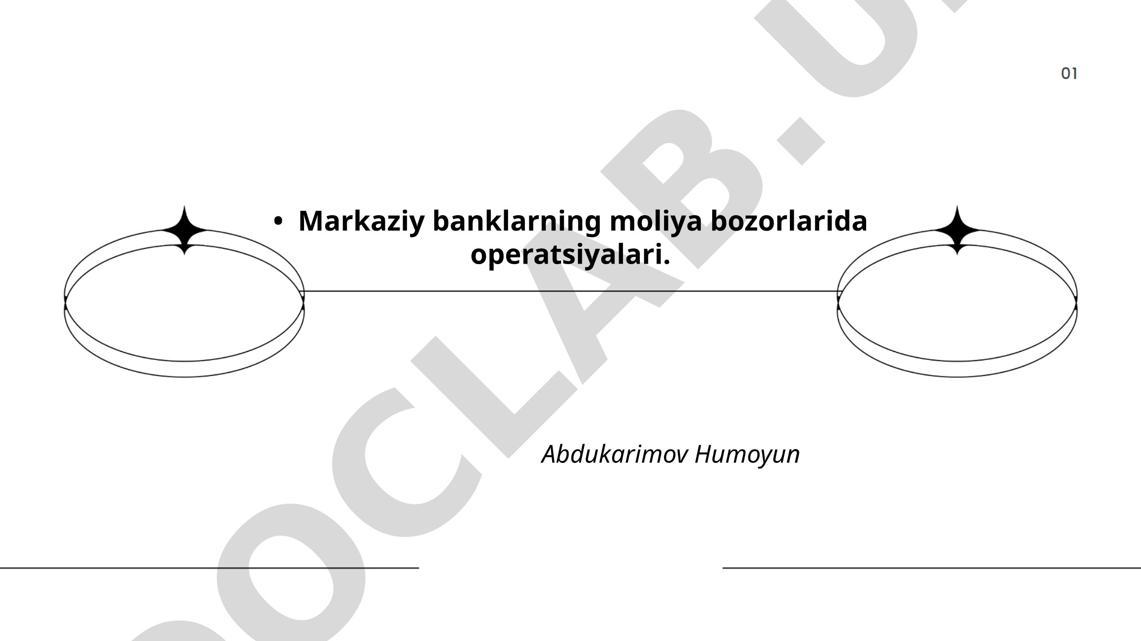 Markaziy banklarning moliya bozorlarida operatsiyalari