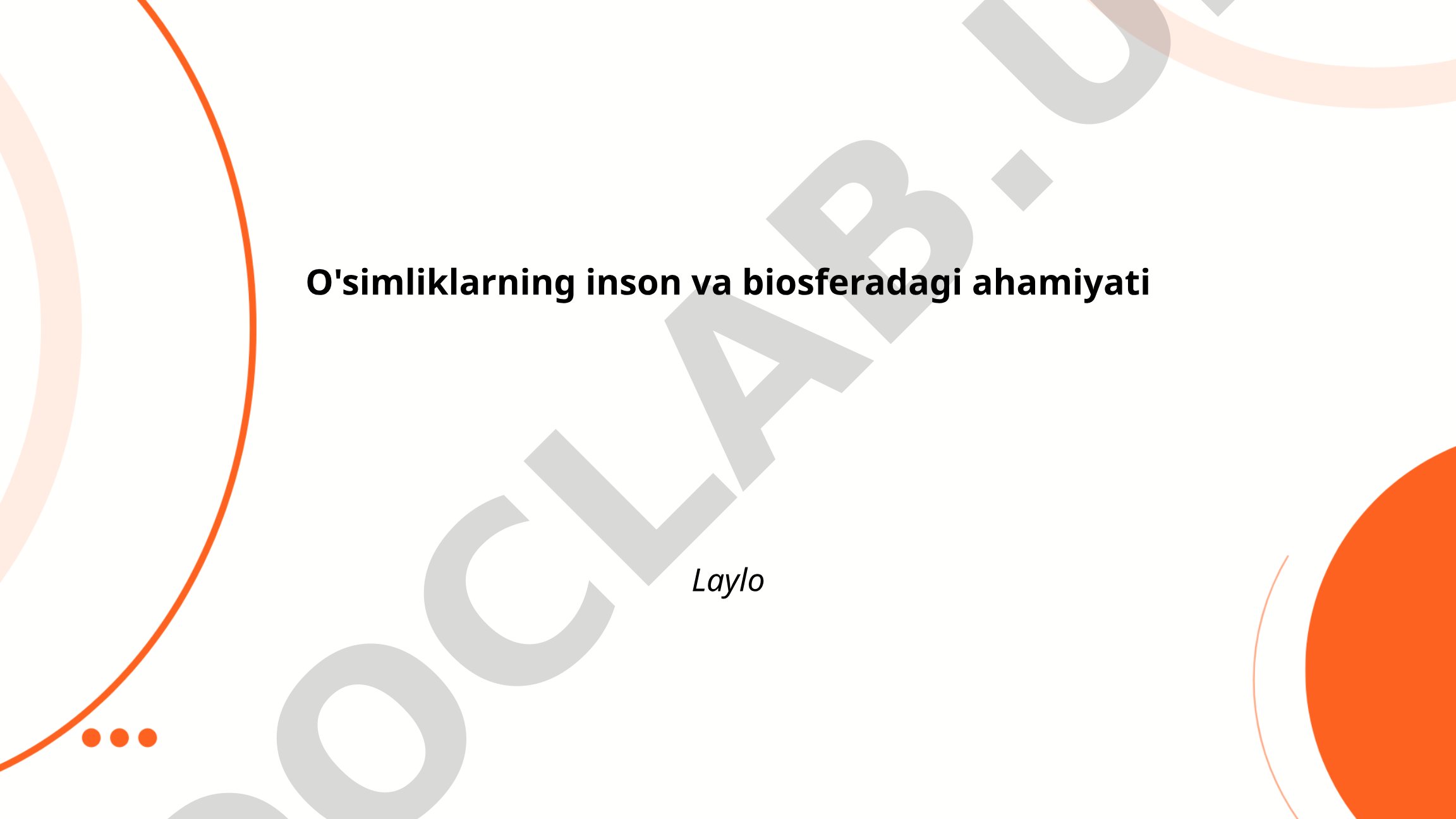 O'simliklarning inson va biosferadagi ahamiyati