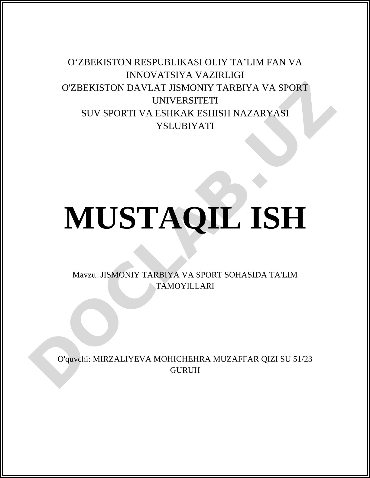 Jismoniy tarbiya va sport sohasida ta'lim tamoyillari