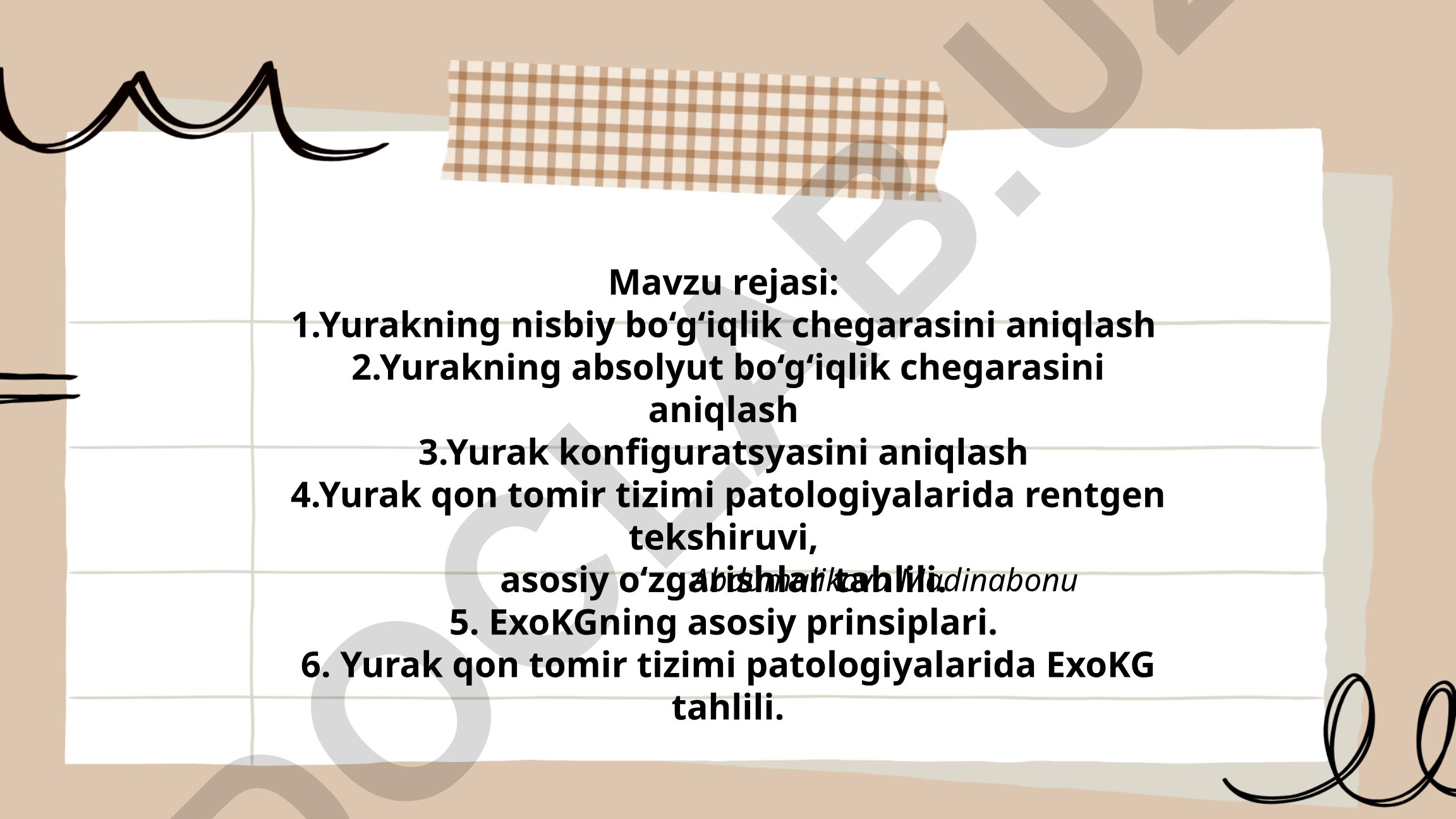 Yurakning nisbiy va absolyut bo'g'iqlik chegaralari, konfiguratsiyasi va diagnostikasi