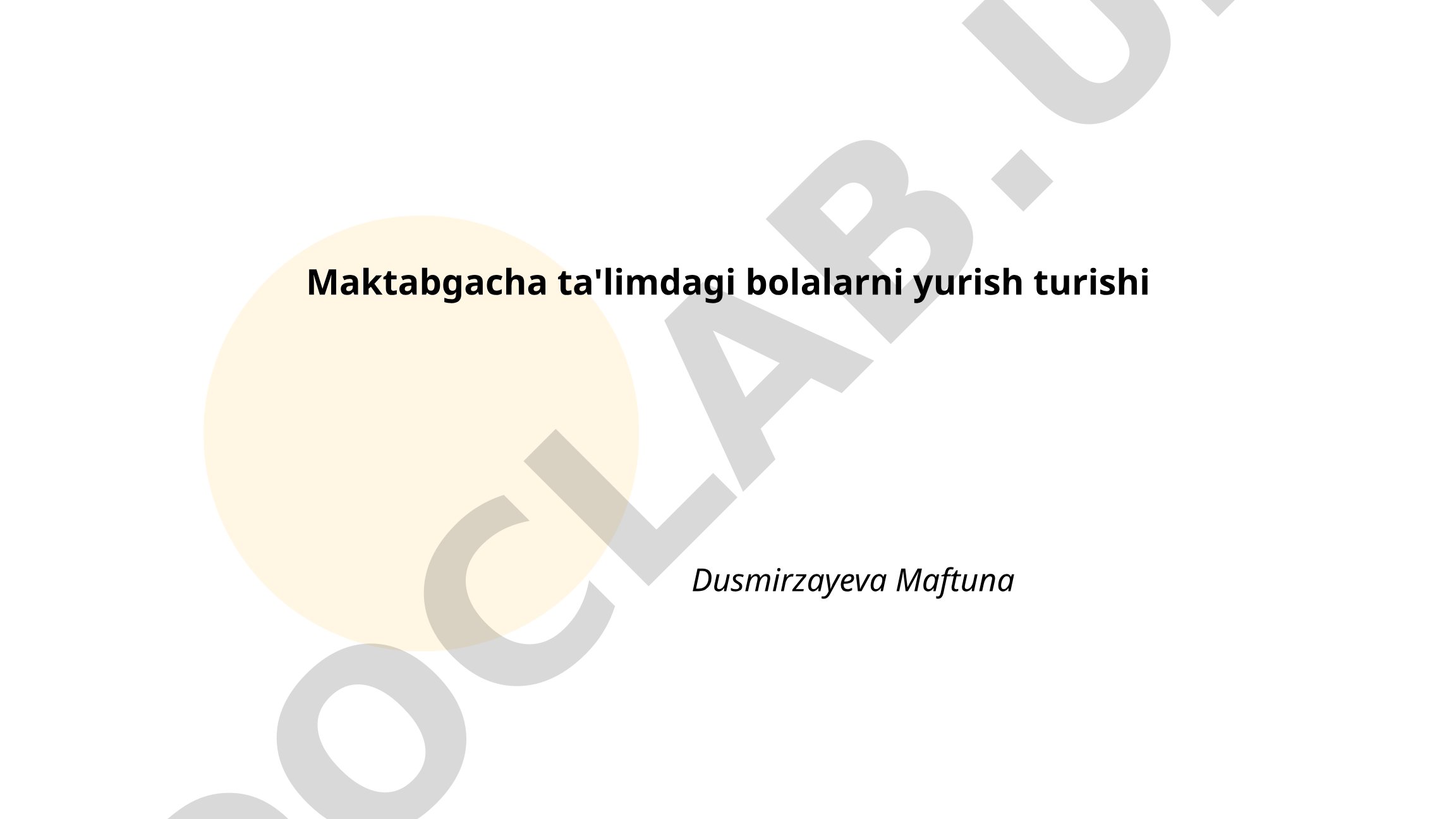 Maktabgacha ta'limdagi bolalarni yurish turishi