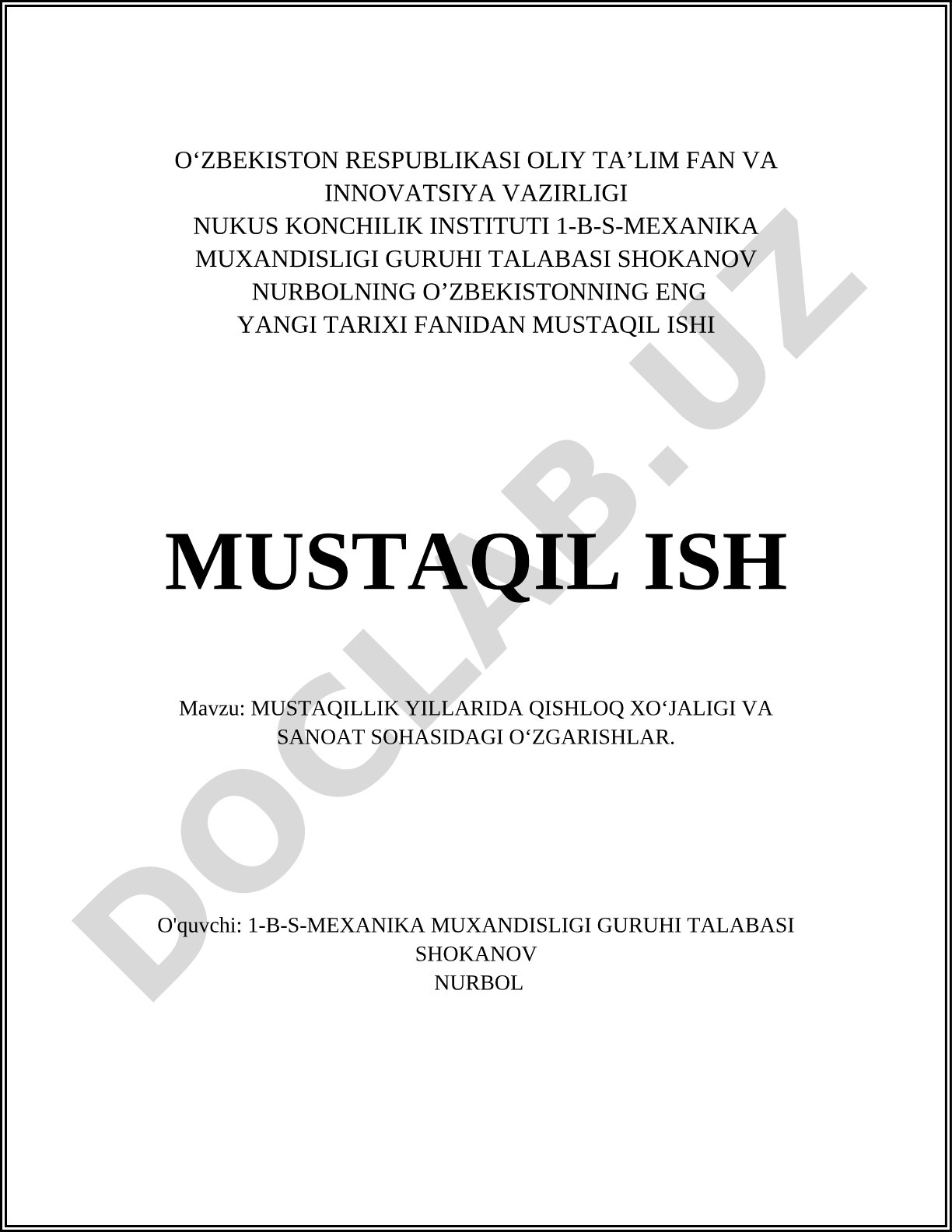 Mustaqillik yillarida qishloq xo‘jaligi va sanoat sohasidagi o‘zgarishlar