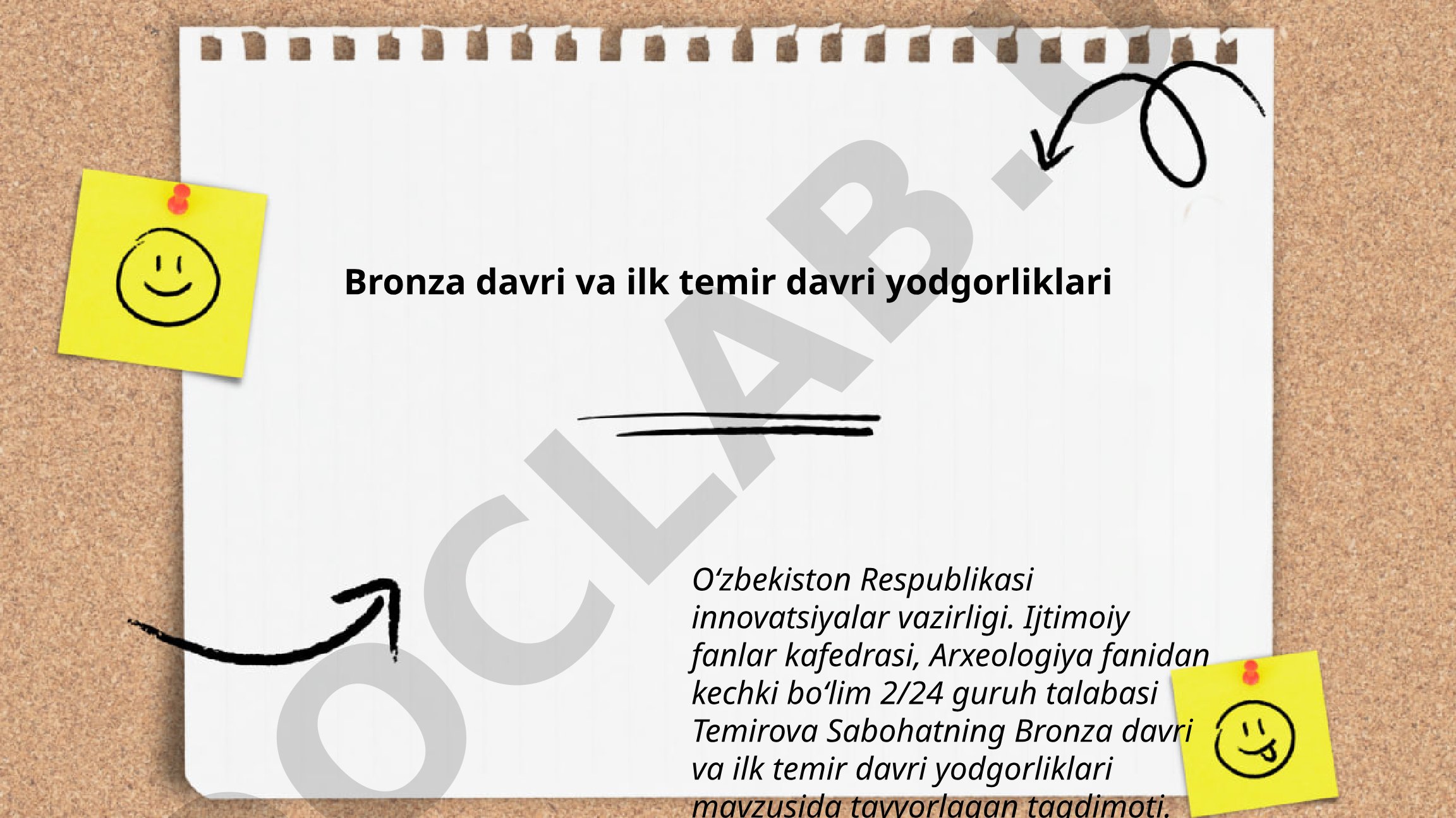 Bronza davri va ilk temir davri yodgorliklari
