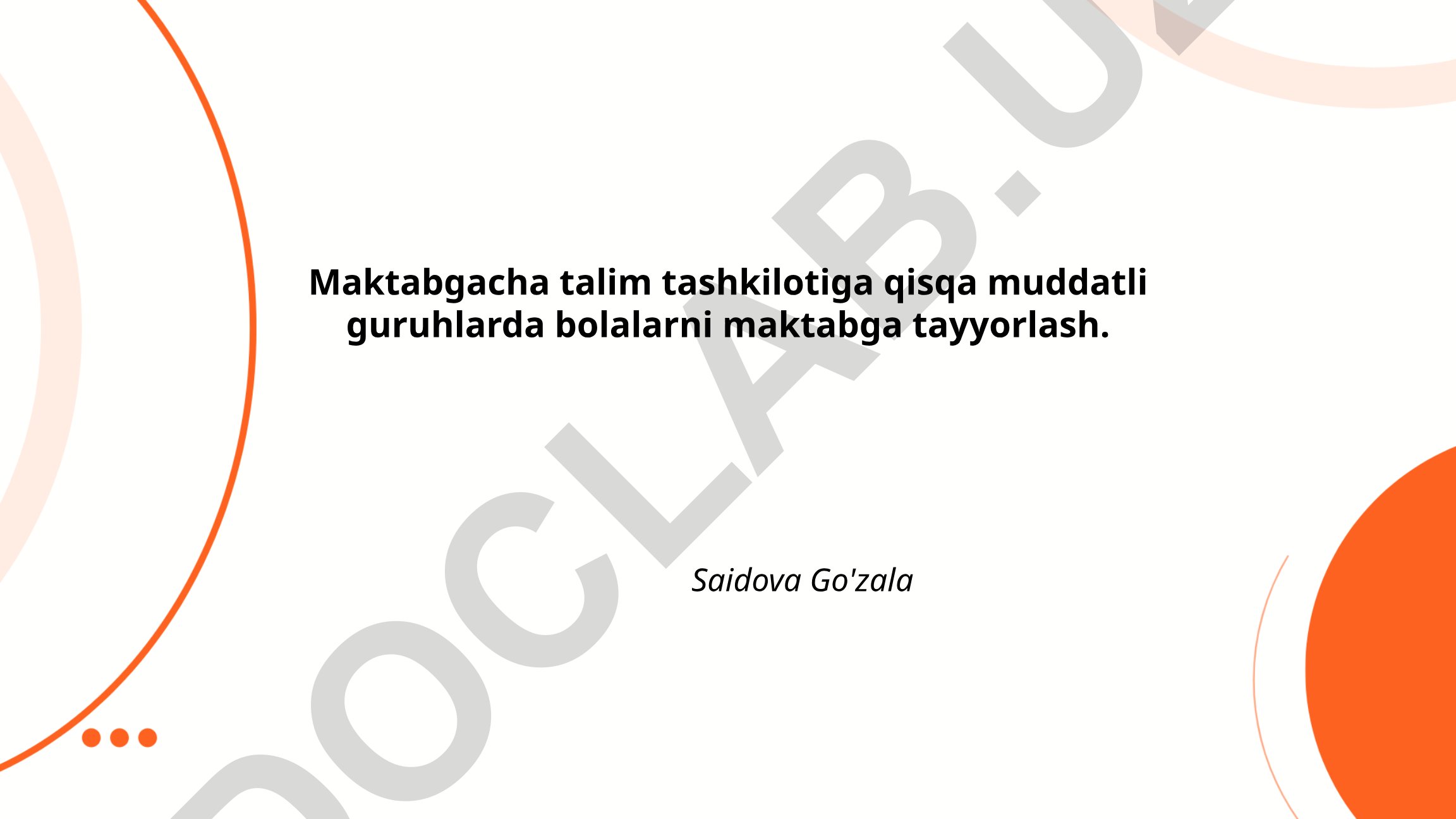 Maktabgacha talim tashkilotida bolalarni maktabga tayyorlash