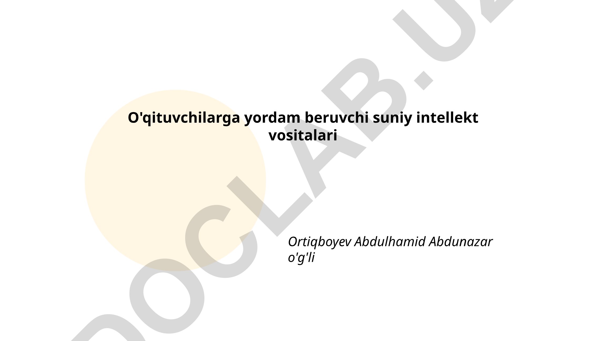 O'qituvchilarga yordam beruvchi suniy intellekt vositalari