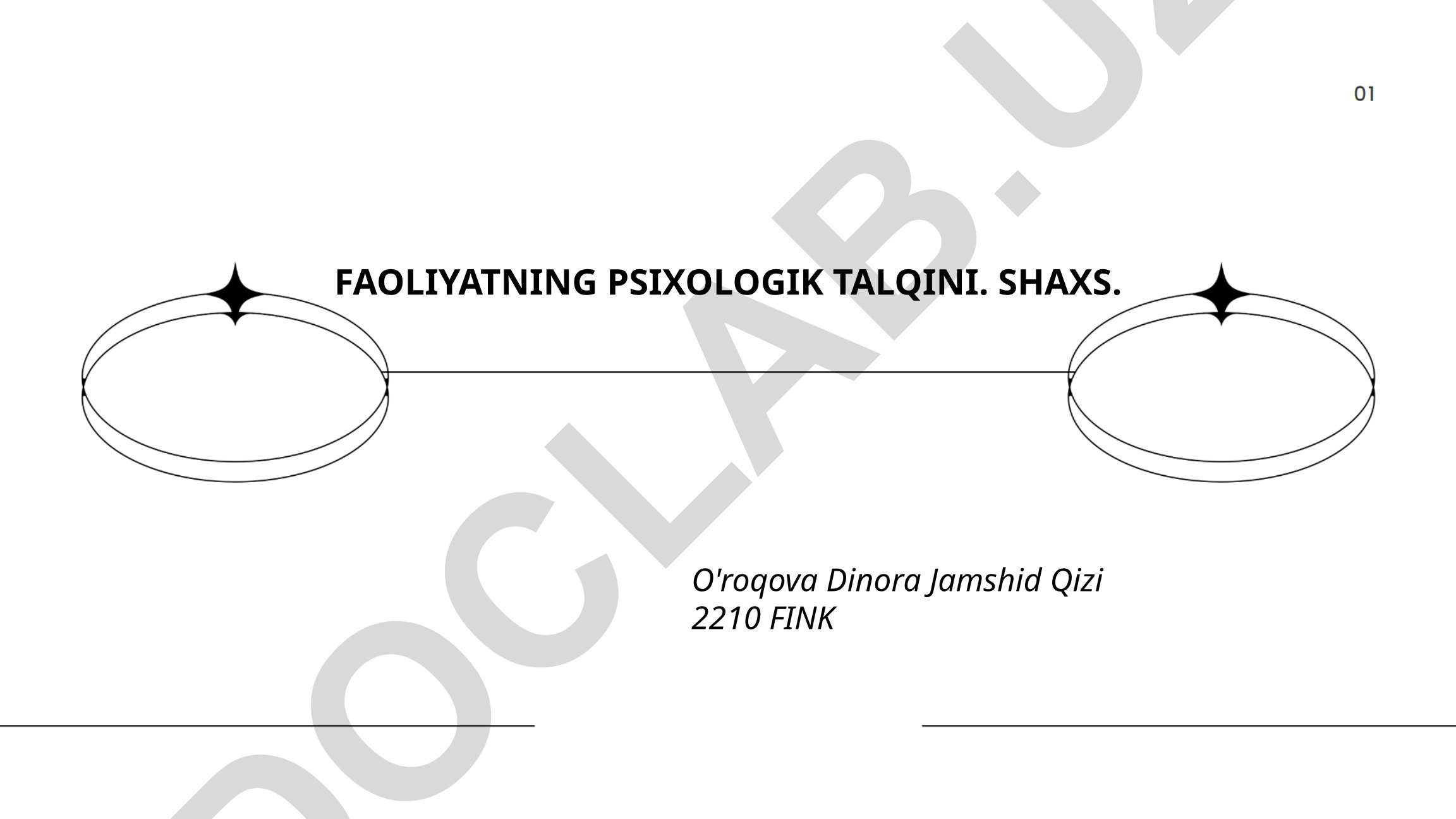 Faoliyatning psixologik talqini: shaxsning shakllanishi va rivojlanishi