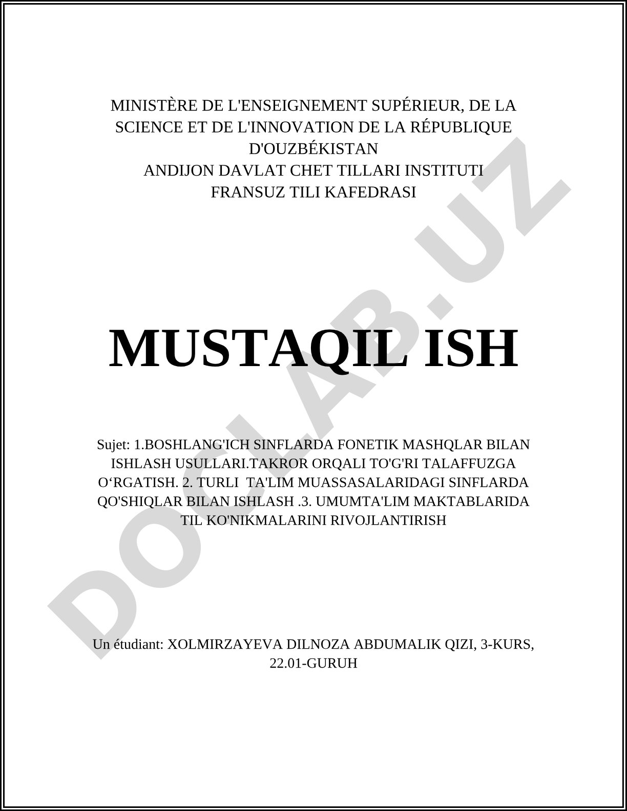 Boshlang'ich sinflarda fonetik mashqlar bilan ishlash usullari