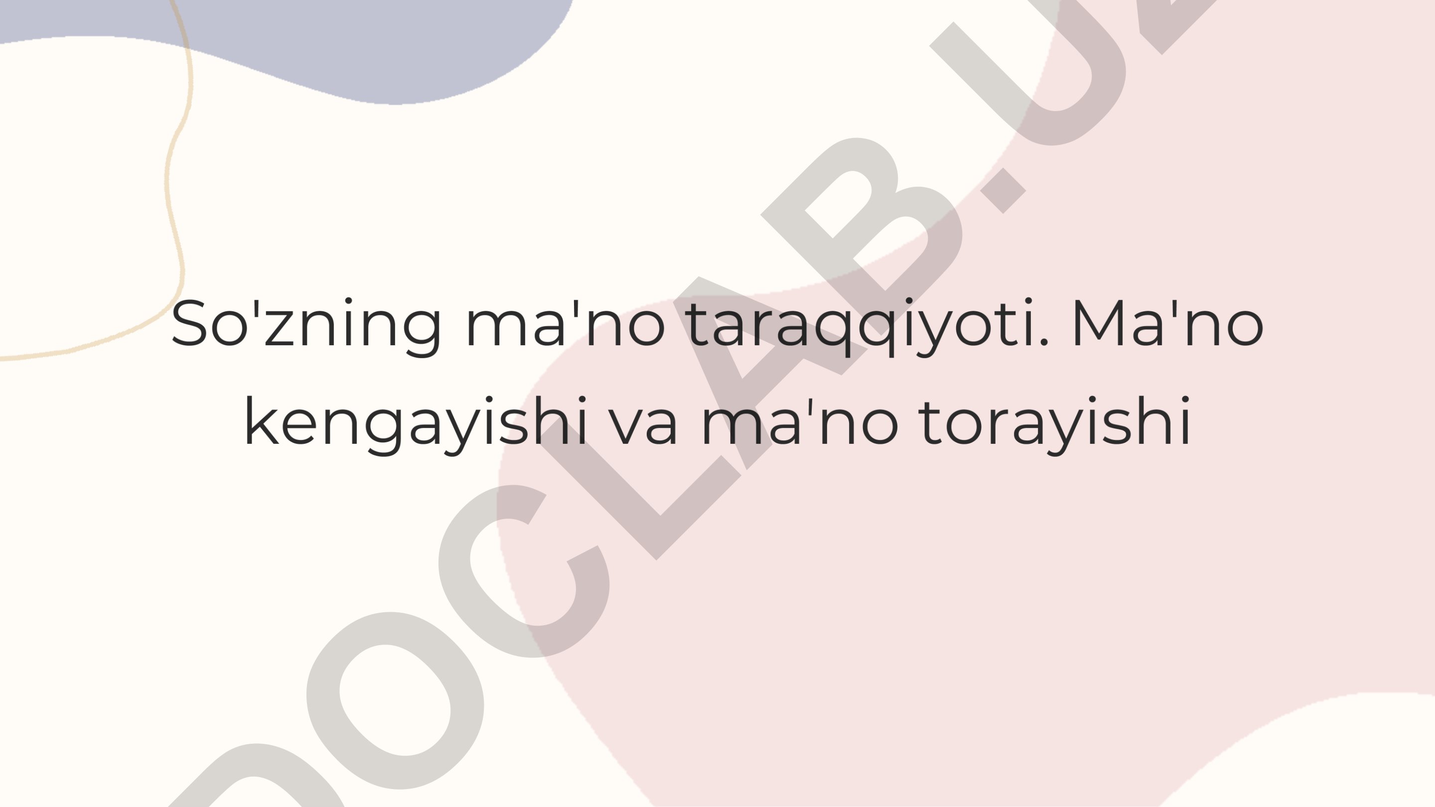 so'zning ma'no taraqqiyoti