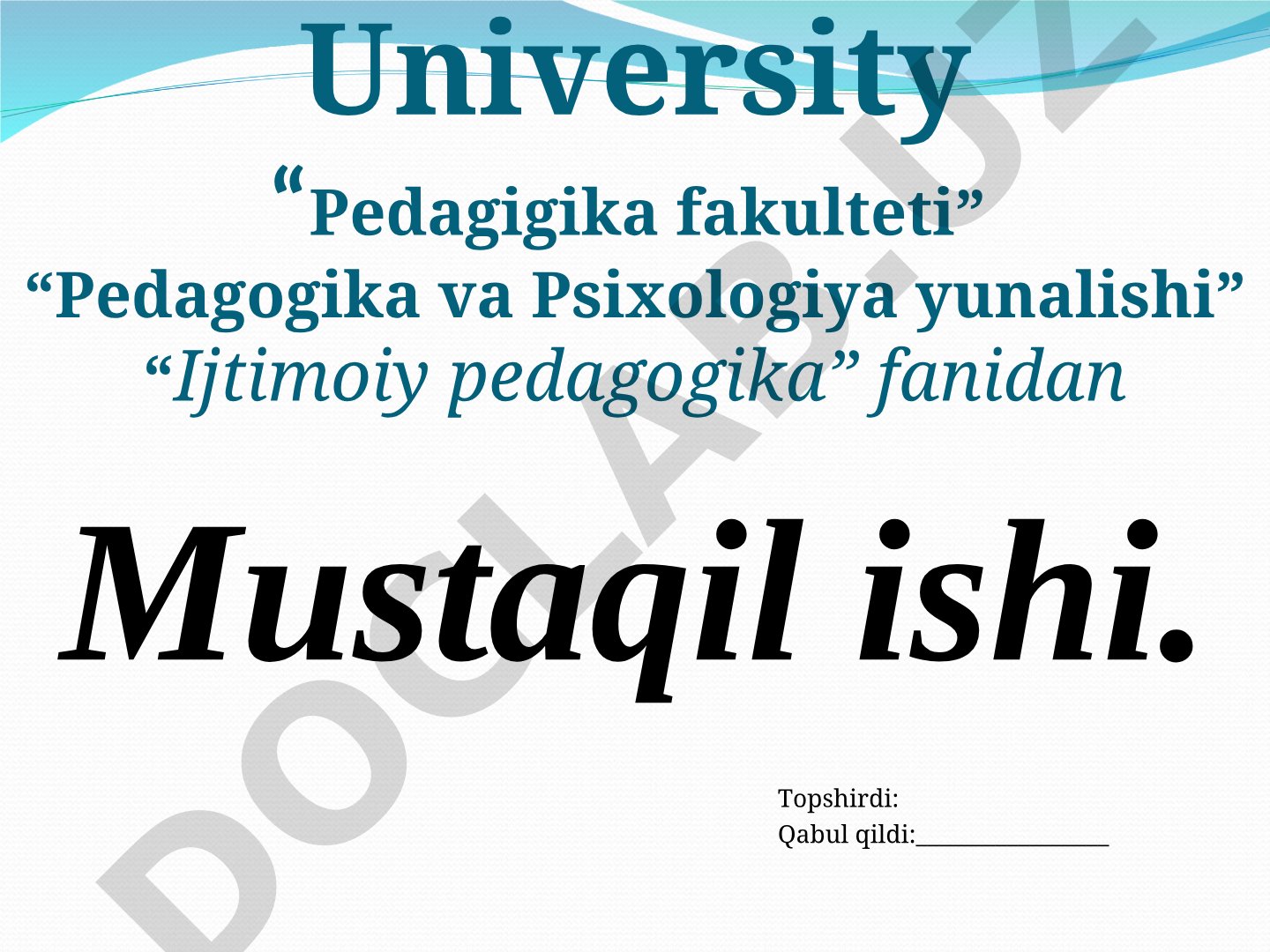 Ijtimoiy-pedagogik faoliyat metodikasi va texnologiyasi.