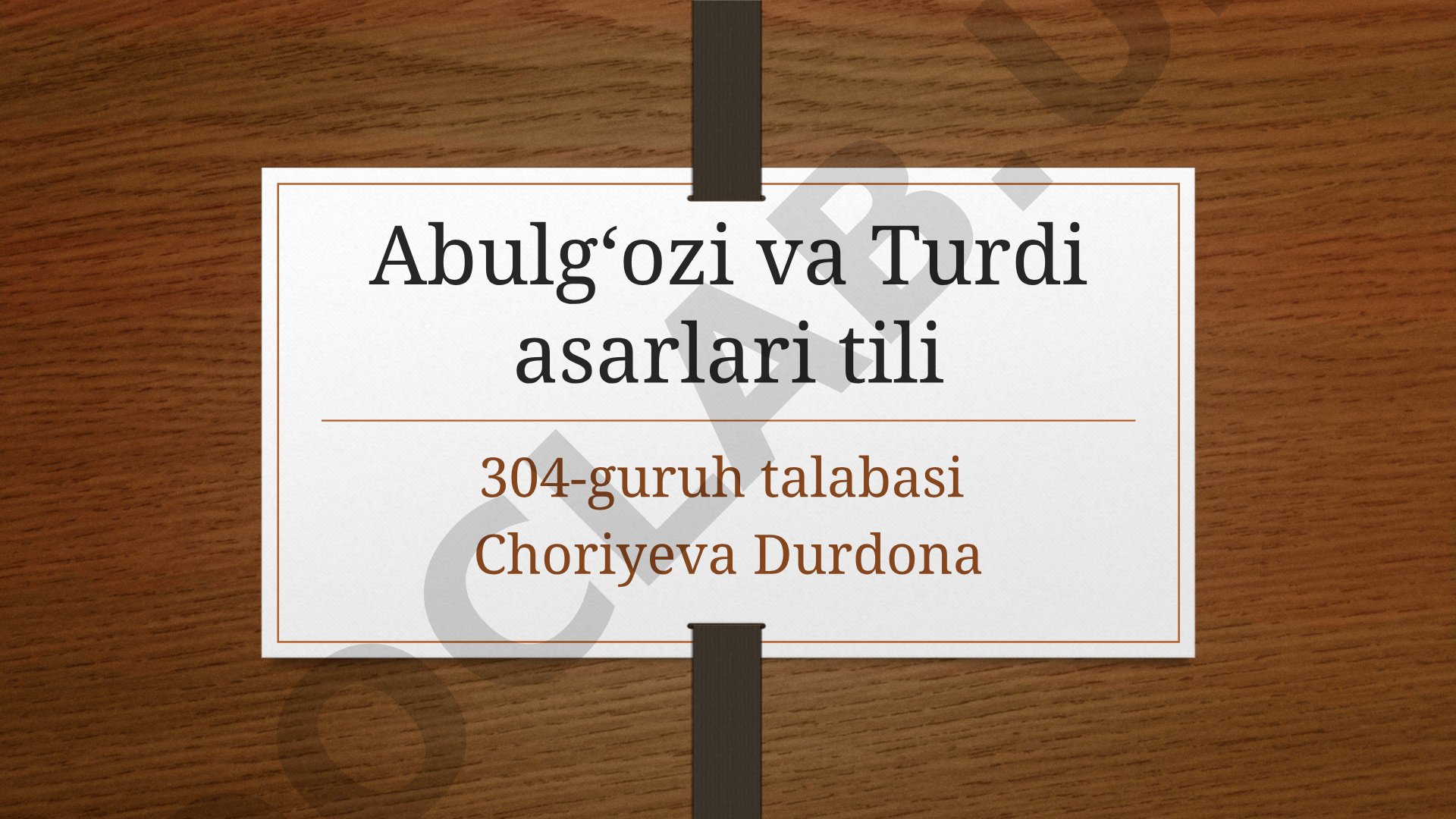 Abulg'ozi Bahodirxon asarlari tili